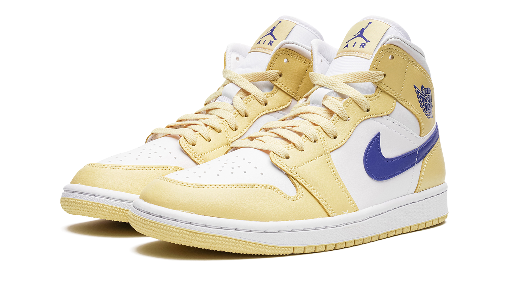 jordan 1 mid lemon wash lapis women s+BQ6472-701+diagnol left view
