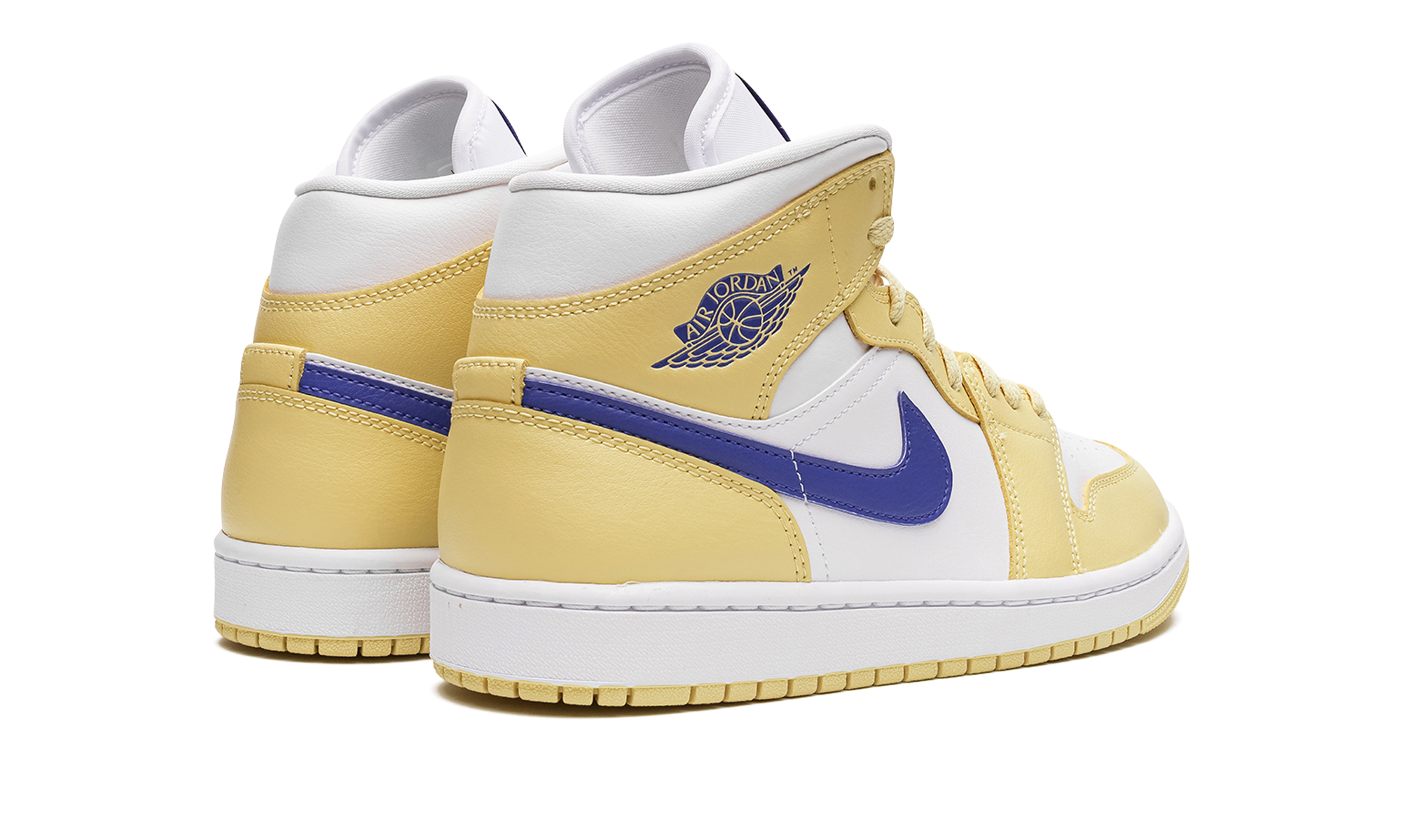 jordan 1 mid lemon wash lapis women s+BQ6472-701+diagnol right behind view