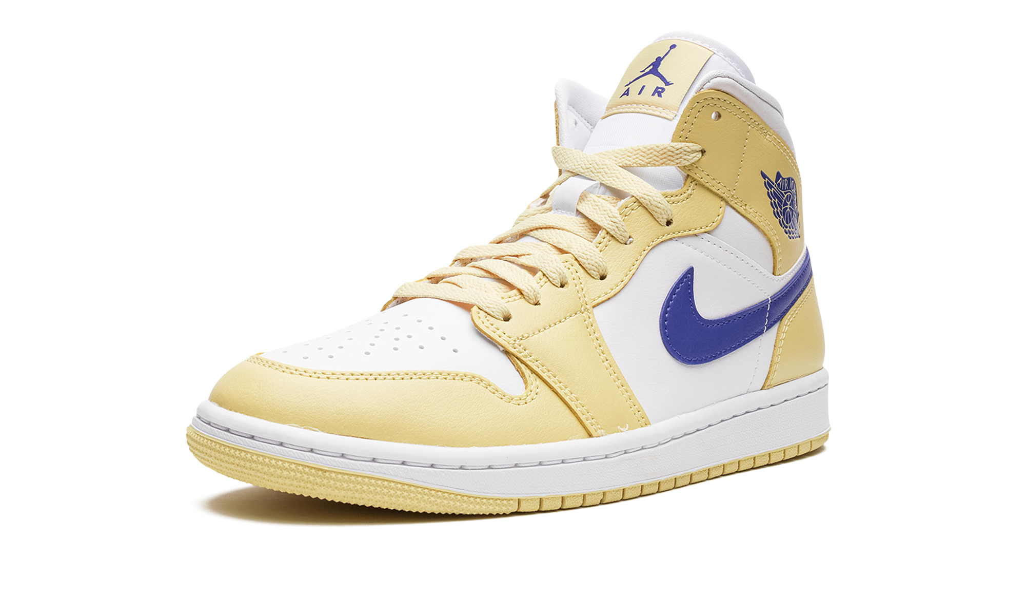 jordan 1 mid lemon wash lapis women s+BQ6472-701+left diagnol single view