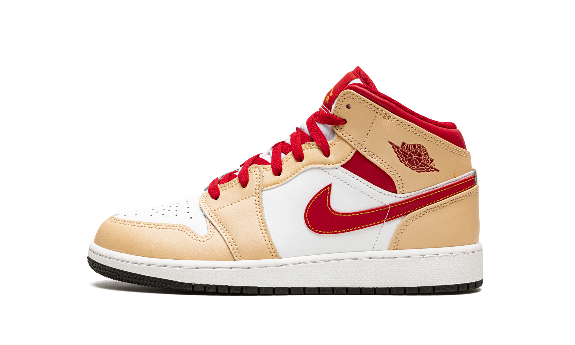 jordan 1 mid light curry cardinal gs+554725-201+diagnol right view 1