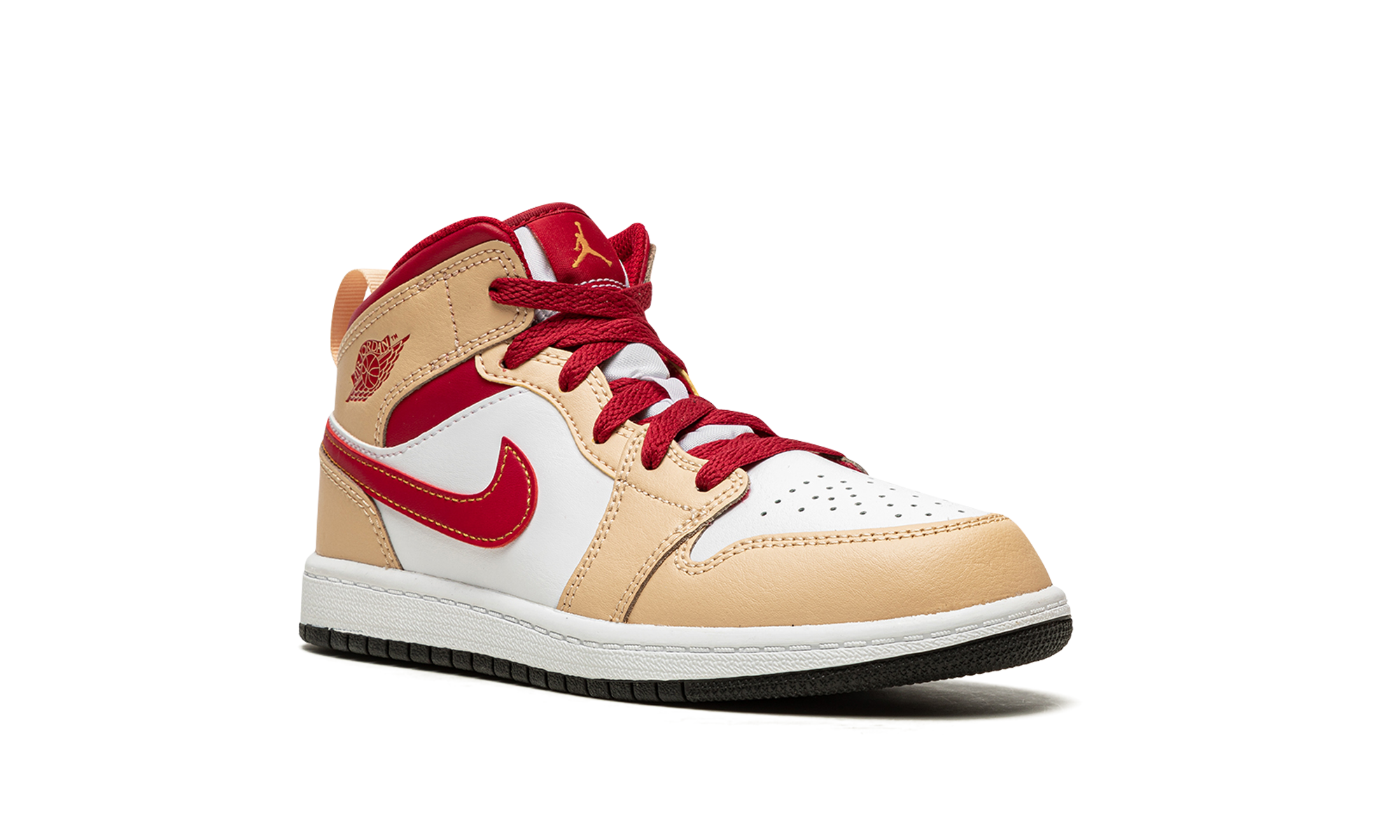 jordan 1 mid light curry cardinal ps+640734-201+diagnol right view
