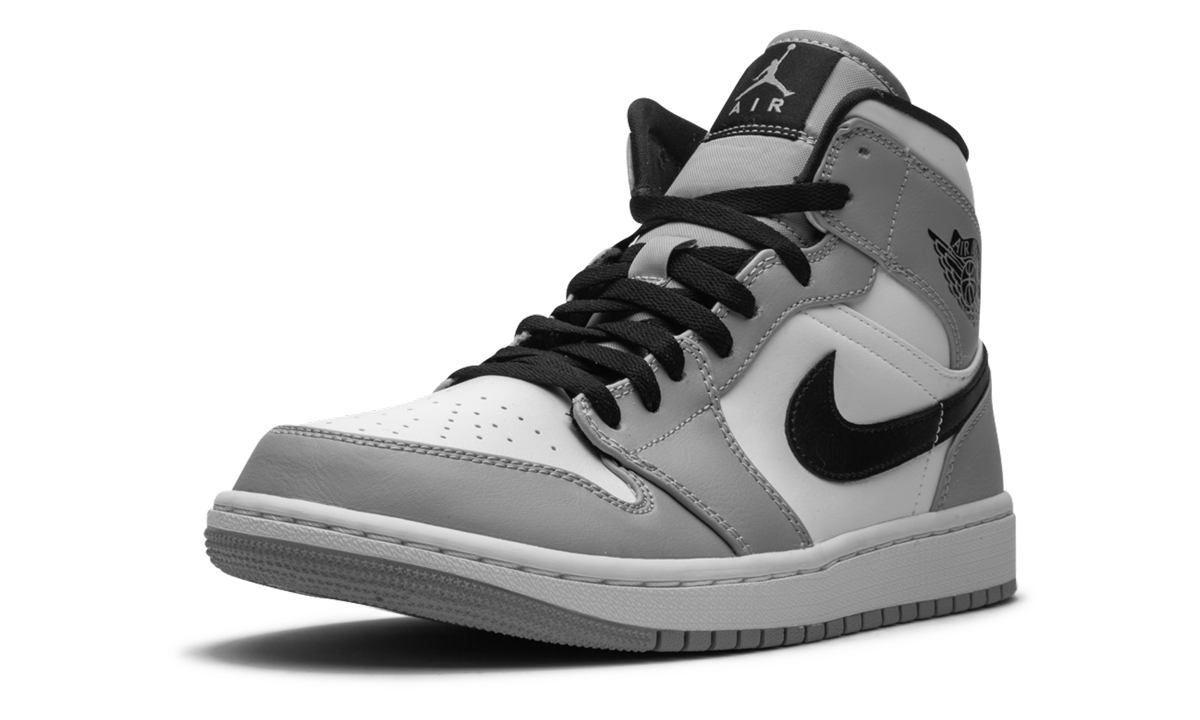 jordan 1 mid light smoke grey+554724-092+left diagnol single view