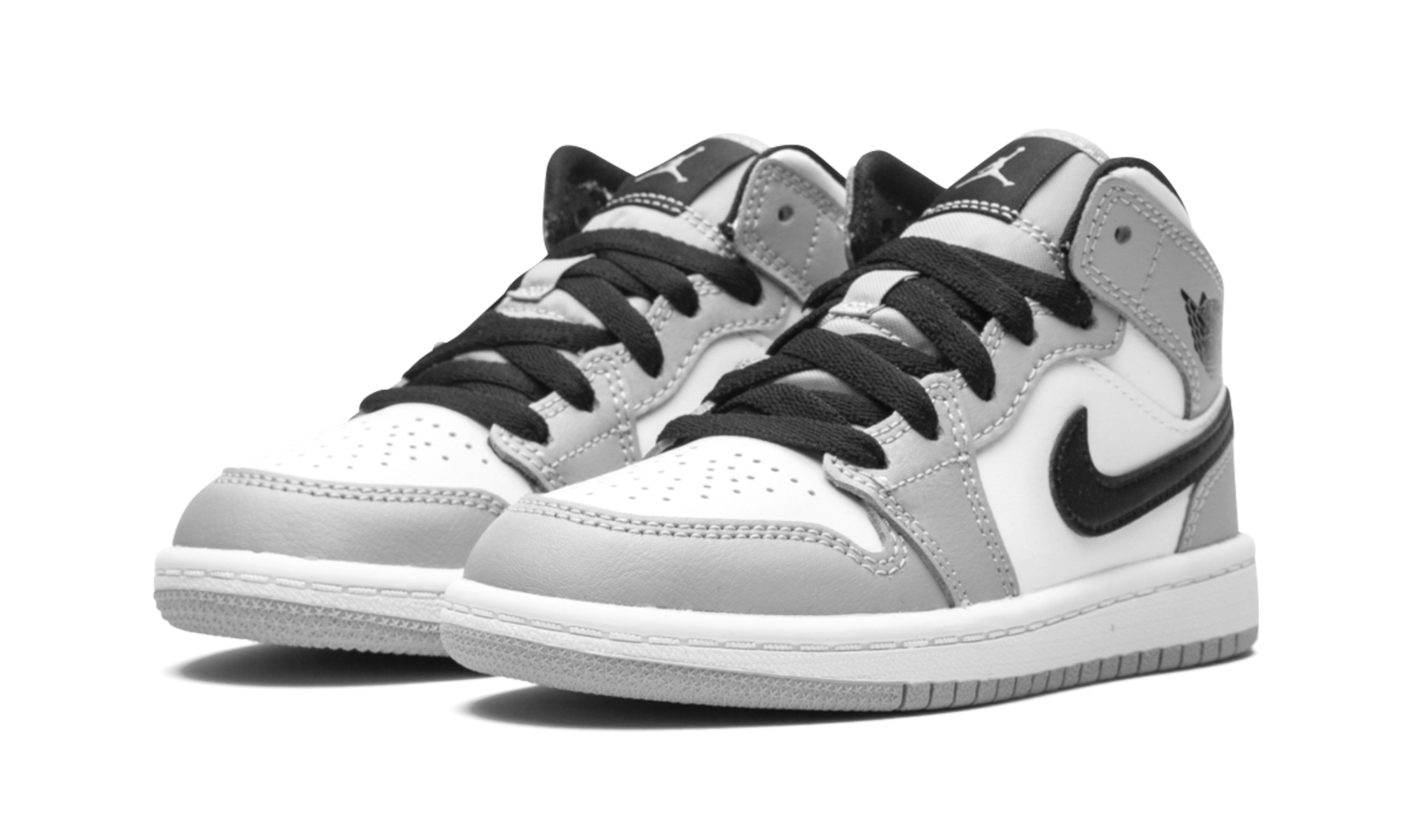 jordan 1 mid light smoke grey ps+640734-092+diagnol left view