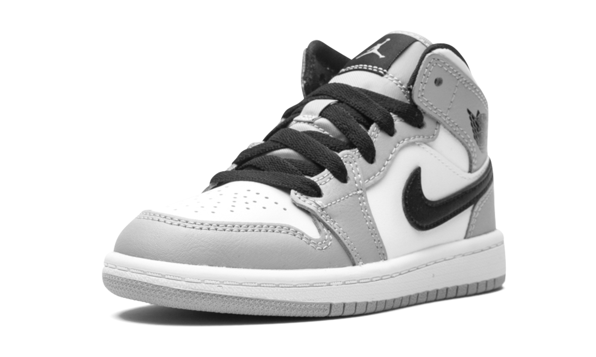 jordan 1 mid light smoke grey ps+640734-092+left diagnol single view