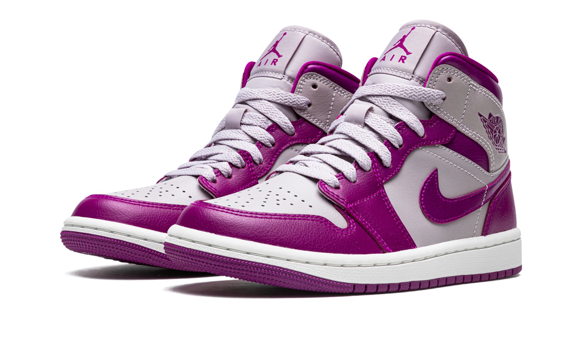 jordan 1 mid magenta 2022 women s+BQ6472-501+diagnol left view