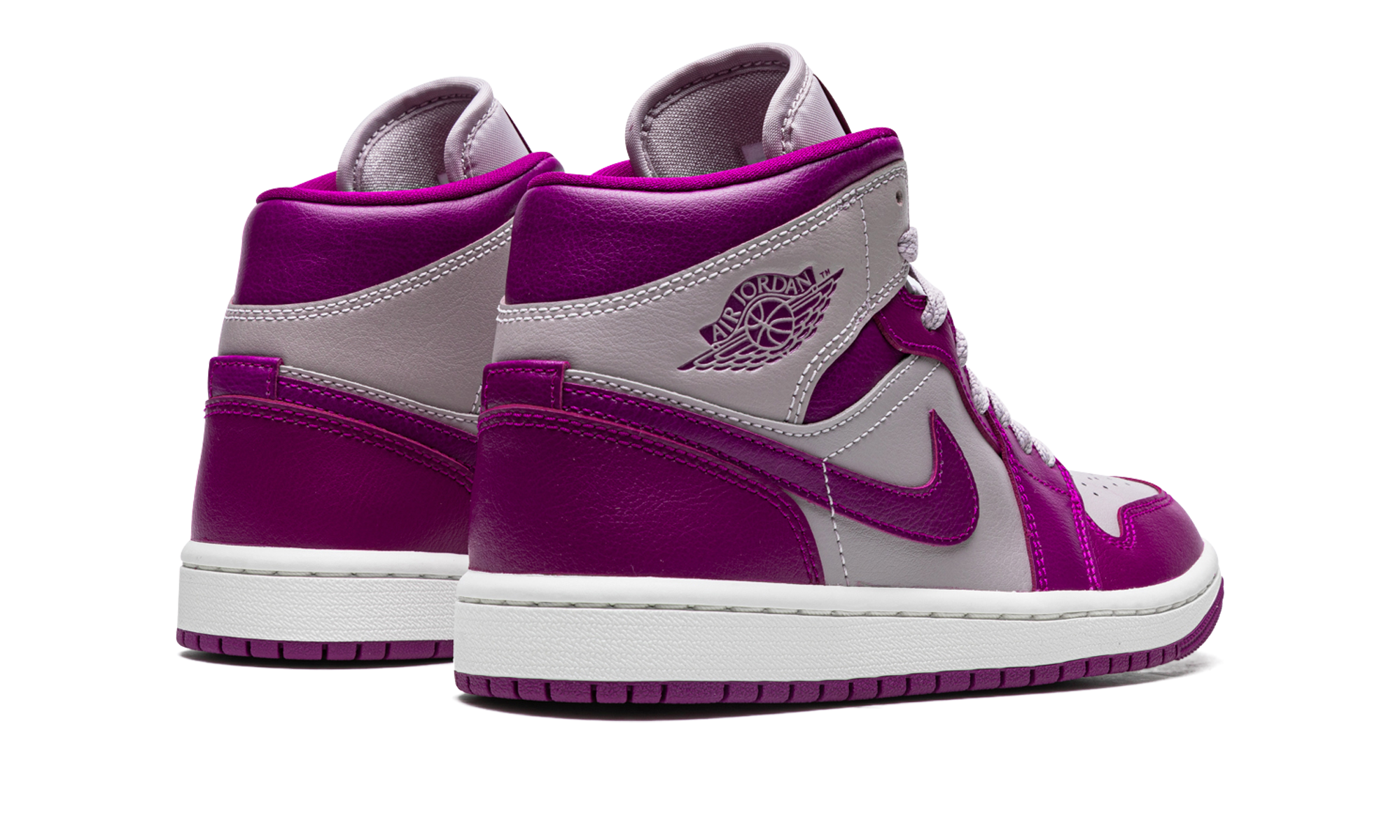 jordan 1 mid magenta 2022 women s+BQ6472-501+diagnol right behind view