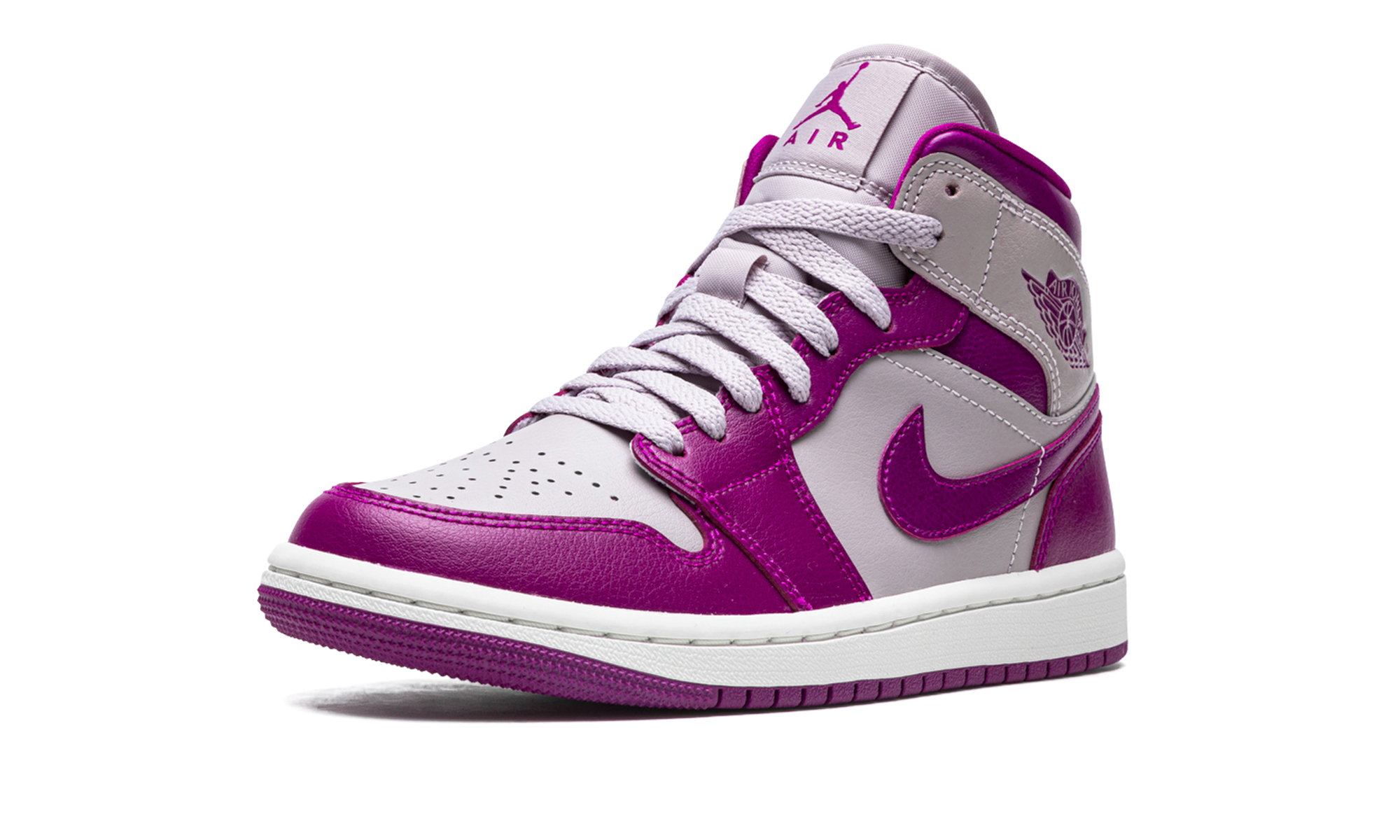 jordan 1 mid magenta 2022 women s+BQ6472-501+left diagnol single view