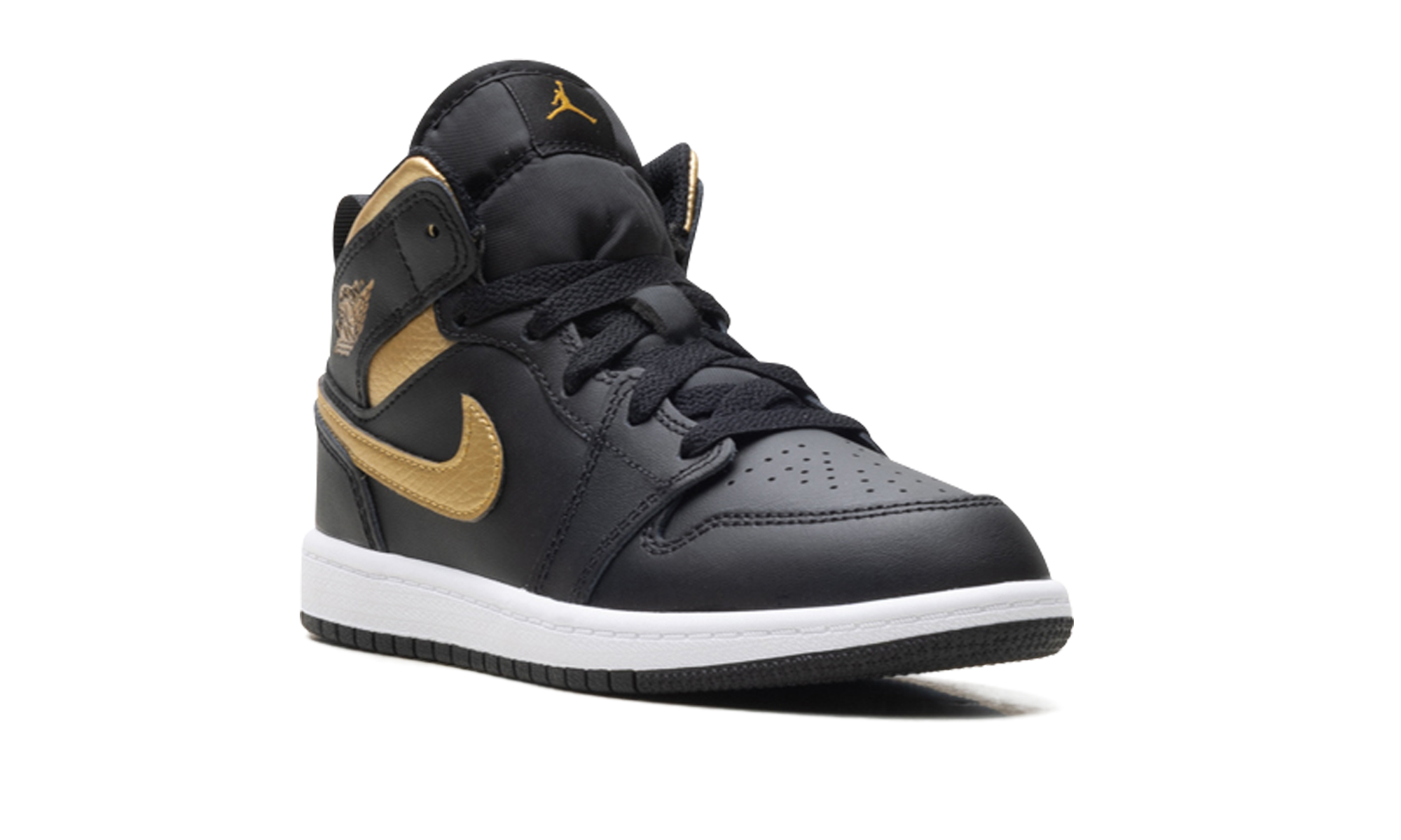 jordan 1 mid metallic gold black ps+DQ8424-071+diagnol right view