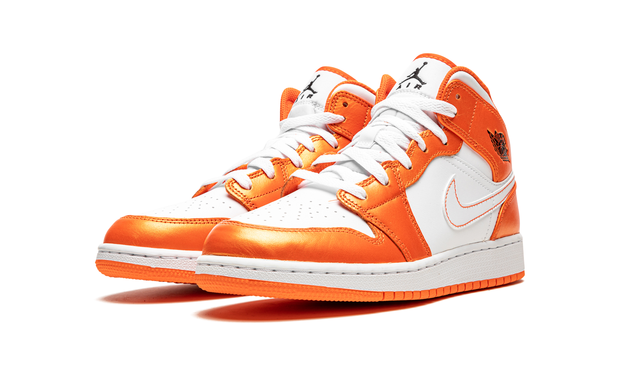 jordan 1 mid metallic orange gs+DM4228-800+diagnol left view