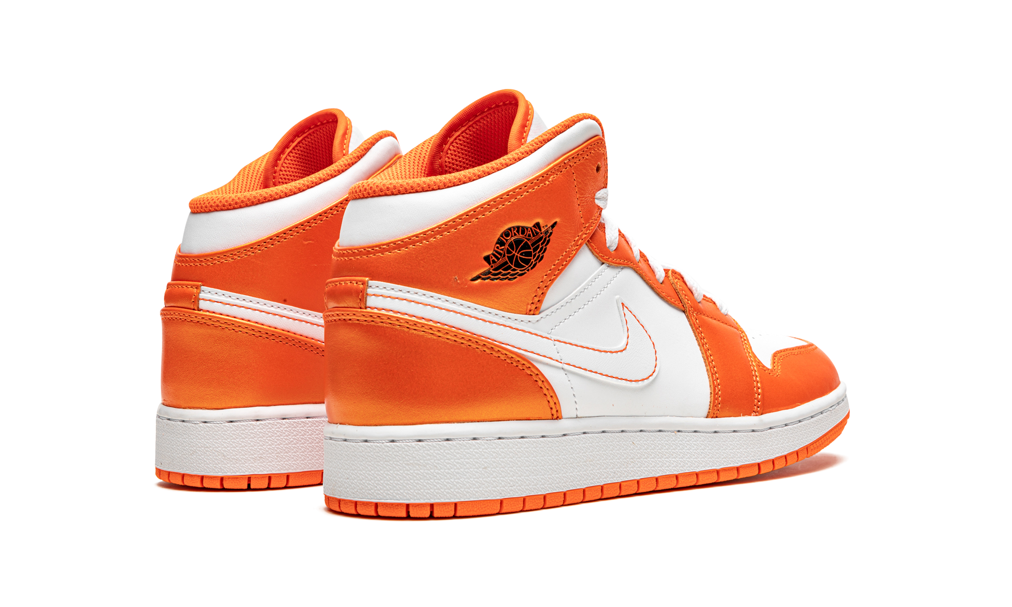 jordan 1 mid metallic orange gs+DM4228-800+diagnol right behind view