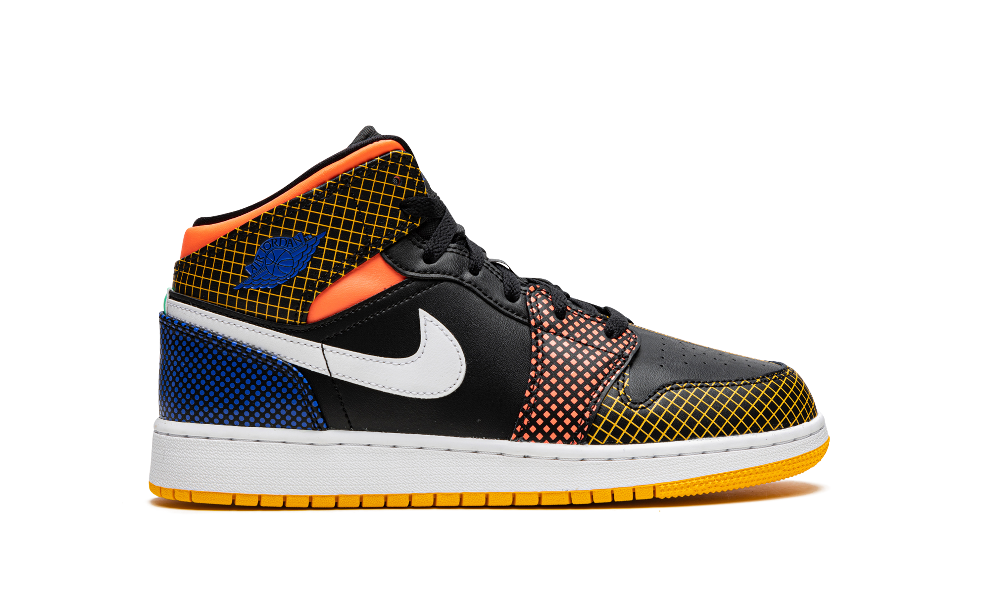 jordan 1 mid mmd multi color grid gs+DC4092-001+right view