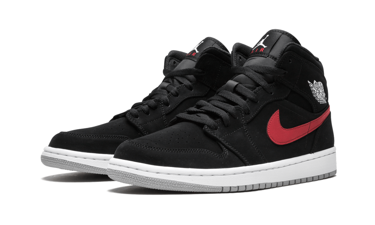 jordan 1 mid multi color swoosh black+554724-065+diagnol right behind view