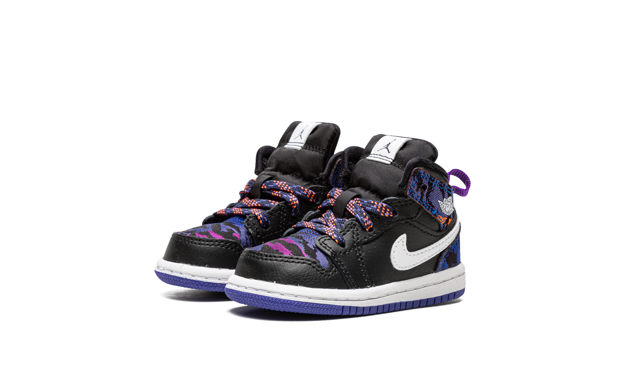 jordan 1 mid multi color tiger stripe td+AV5172-005+diagnol left view