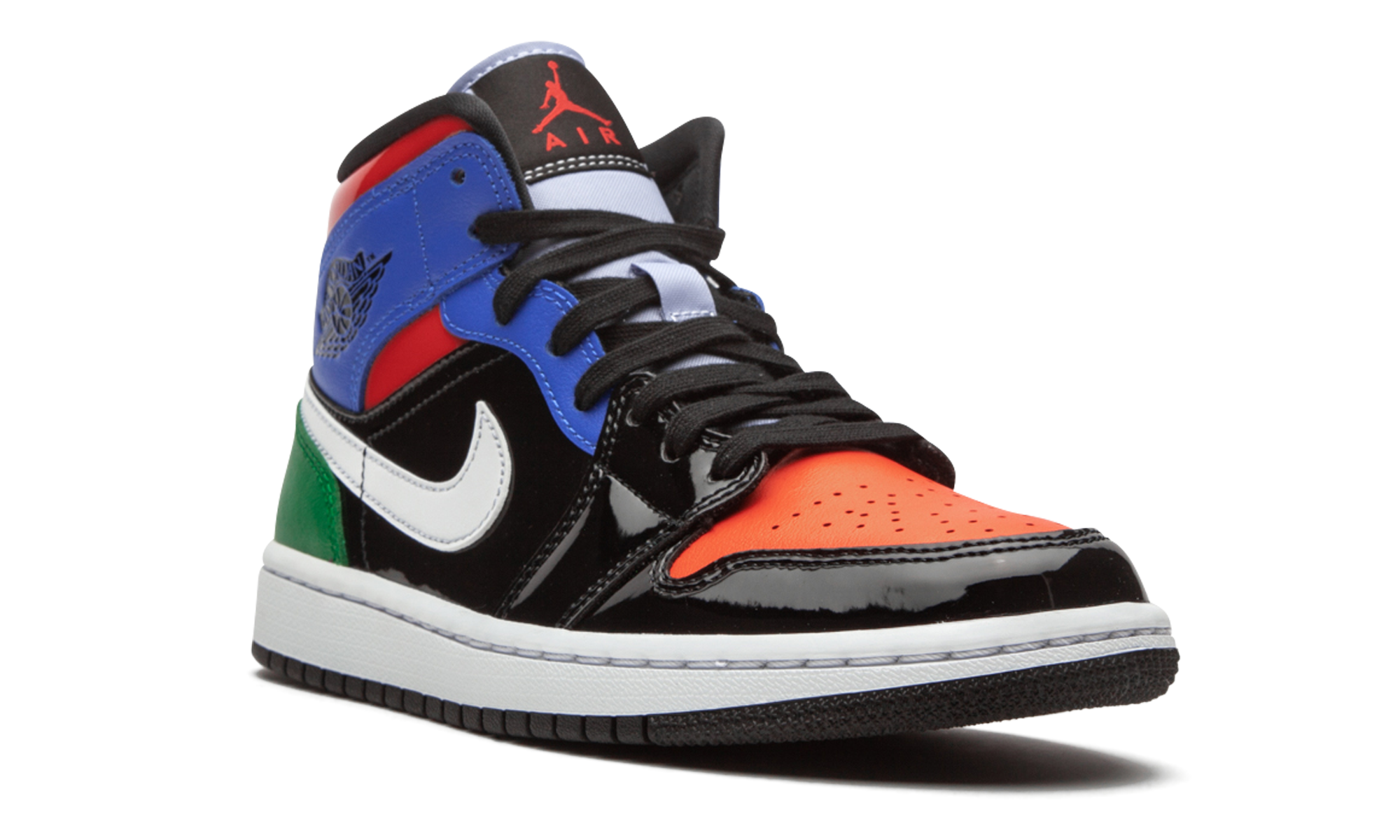 jordan 1 mid multi patent women s+CV5276-001+diagnol right view