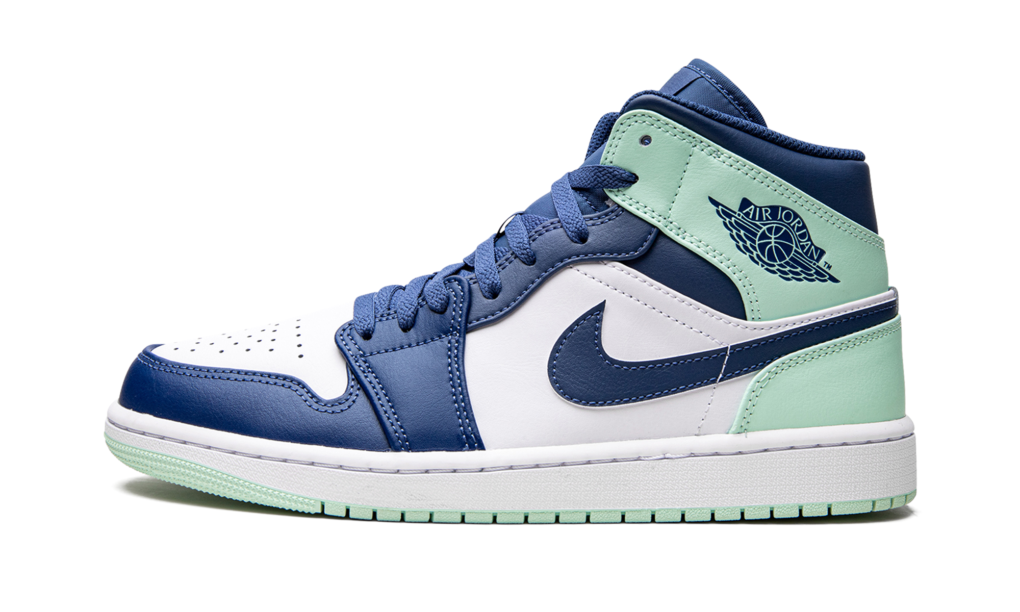 jordan 1 mid mystic navy mint foam+554724-413+diagnol right view 1