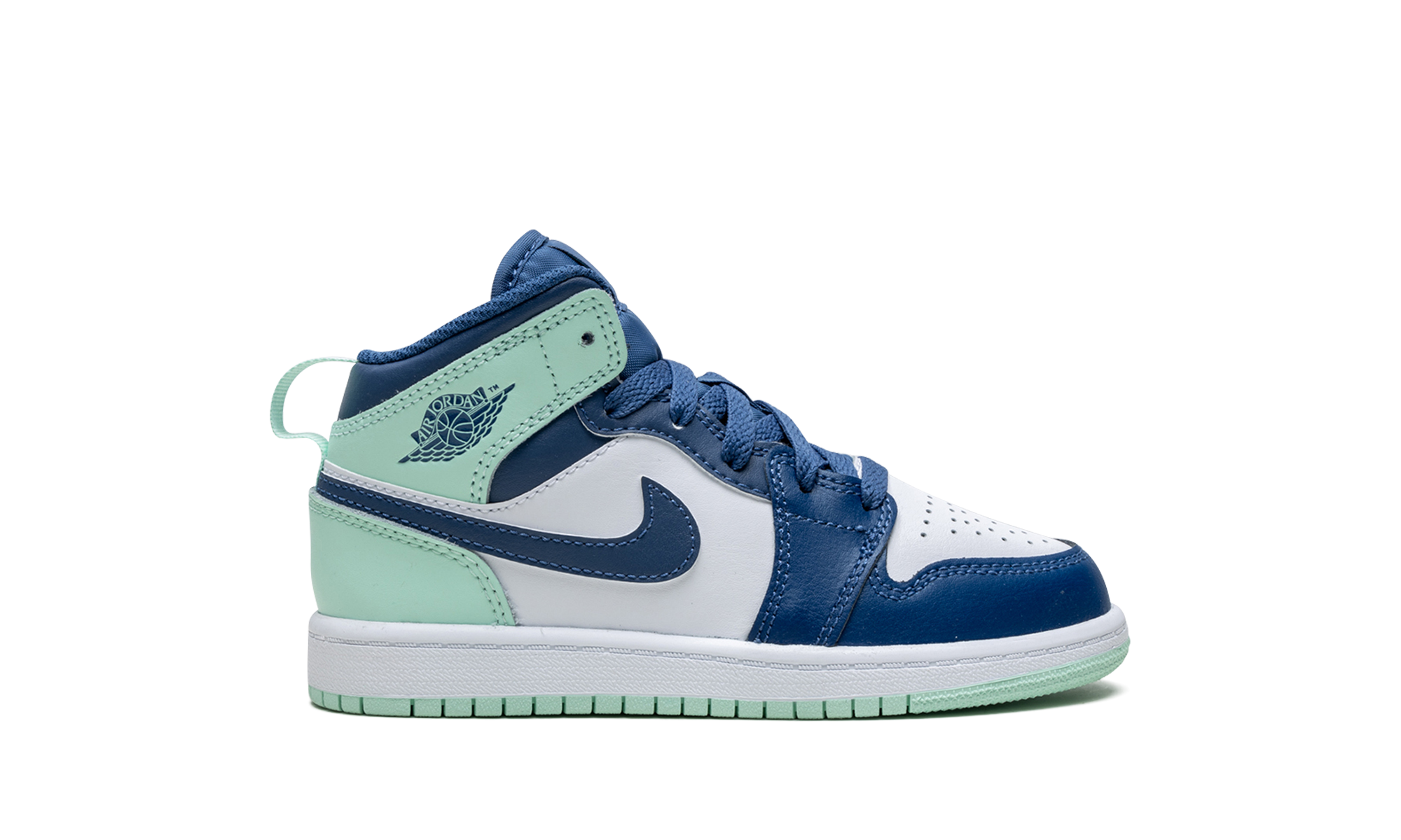 jordan 1 mid mystic navy mint foam ps+640734-413+right view