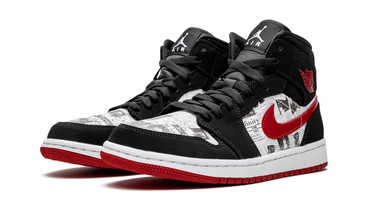 jordan 1 mid newspaper air times+852542-061+diagnol left view