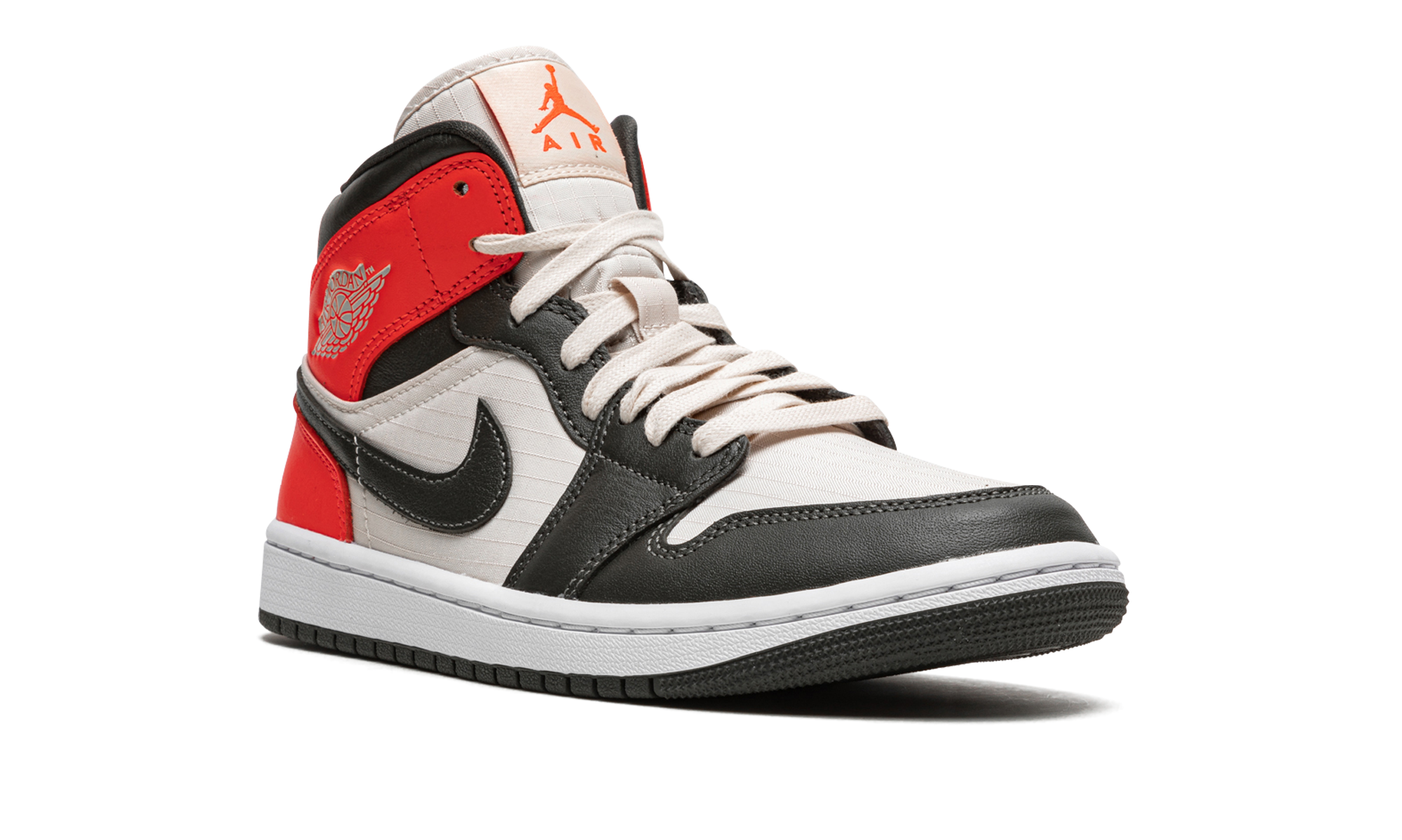 jordan 1 mid newsprint light orewood brown women s+DQ6078-100+diagnol right view