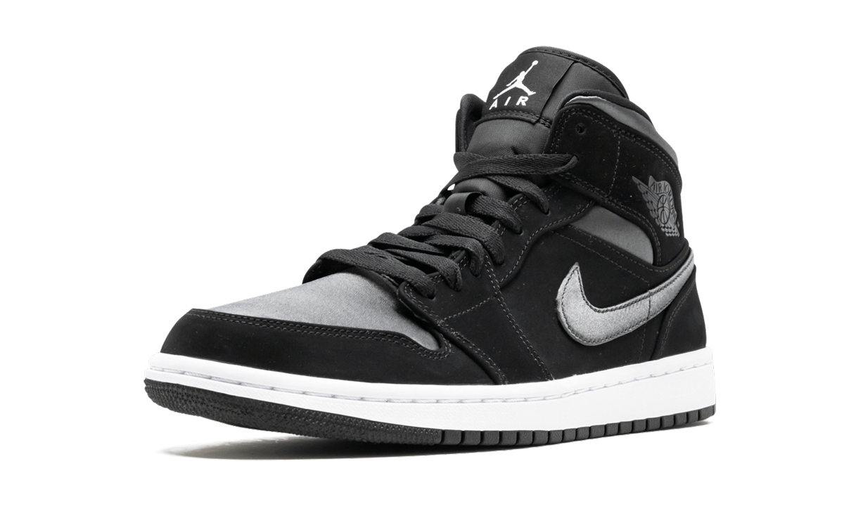 jordan 1 mid nylon black anthracite+852542-012+left diagnol single view