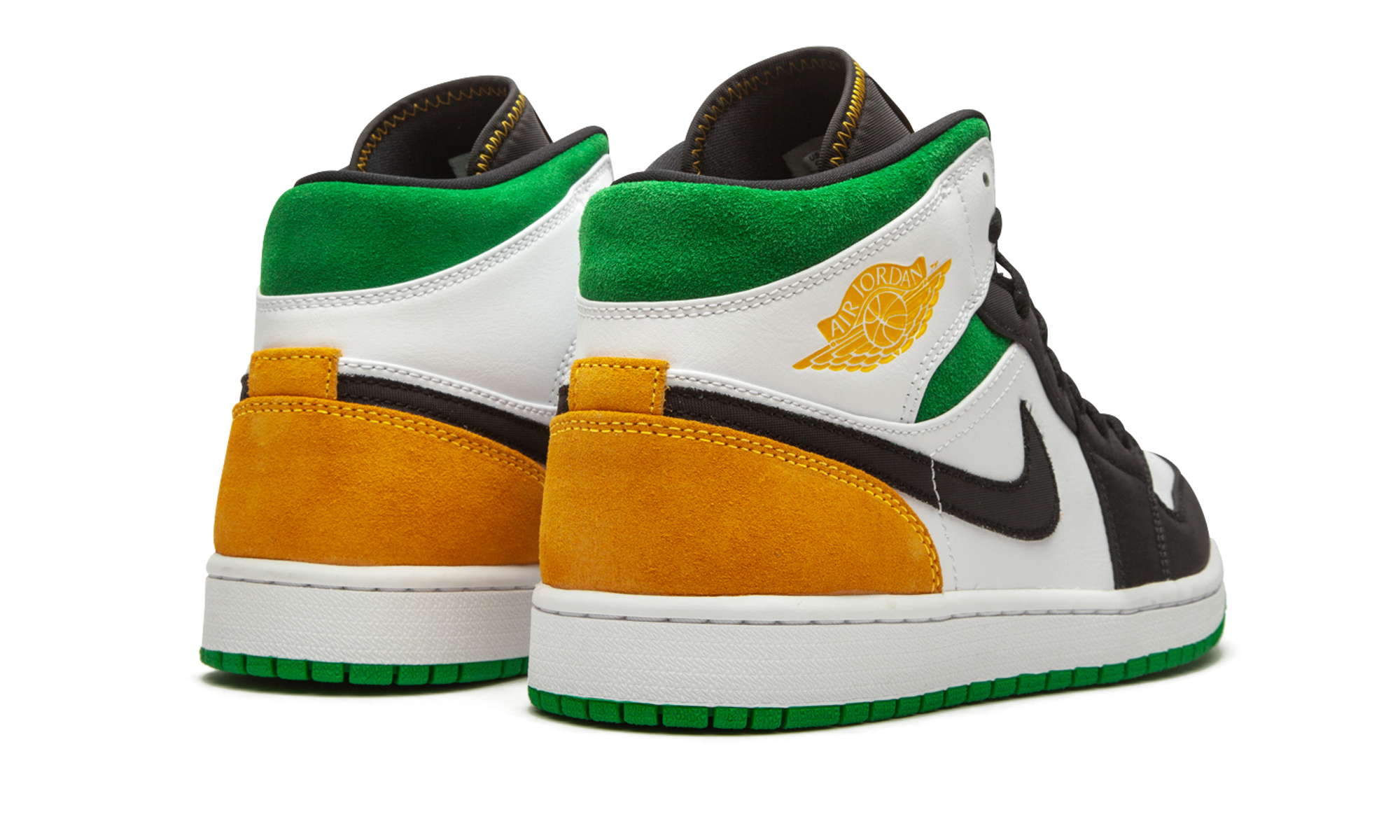 jordan 1 mid oakland+852542-101+diagnol right behind view