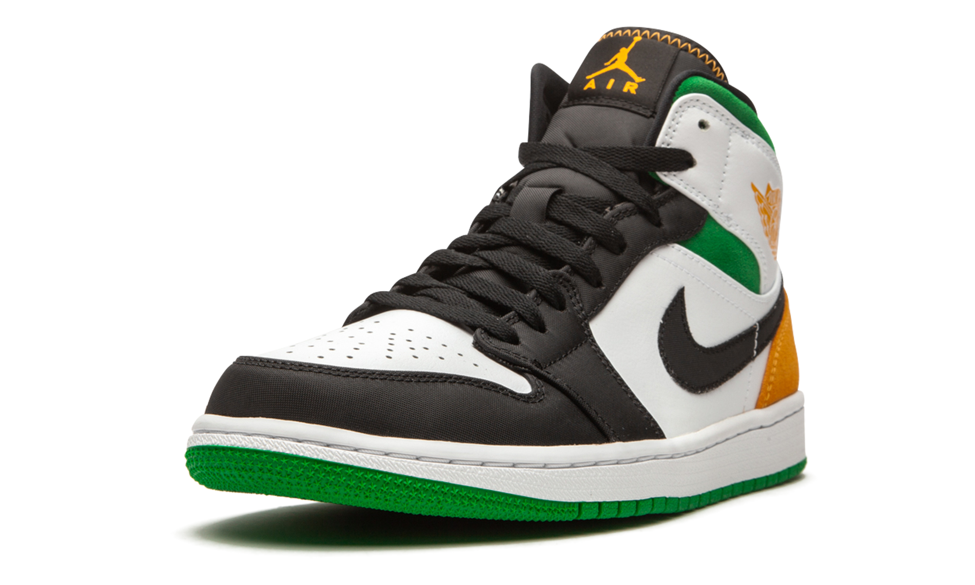 jordan 1 mid oakland+852542-101+left diagnol single view