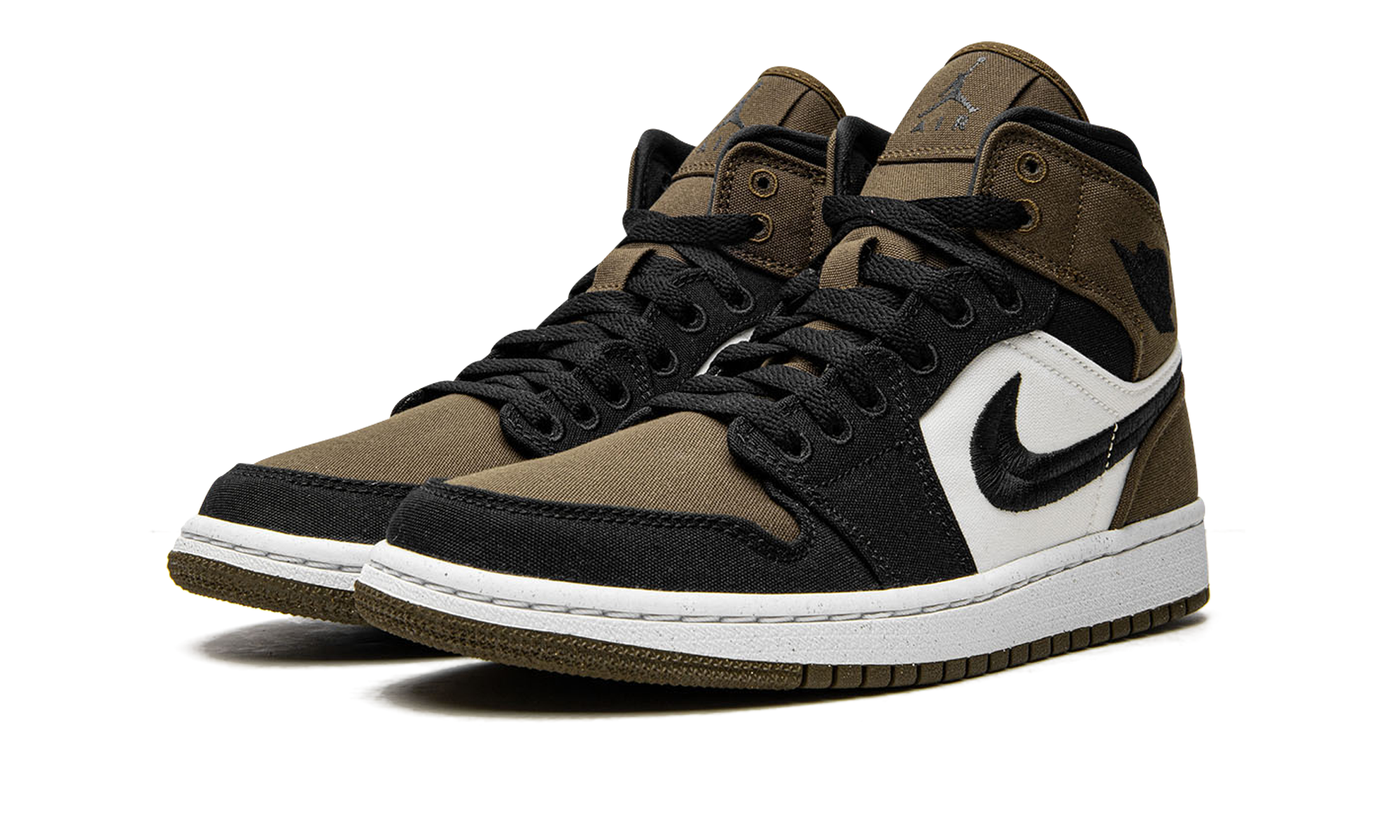 jordan 1 mid olive toe women s+DV0427-301+diagnol left view