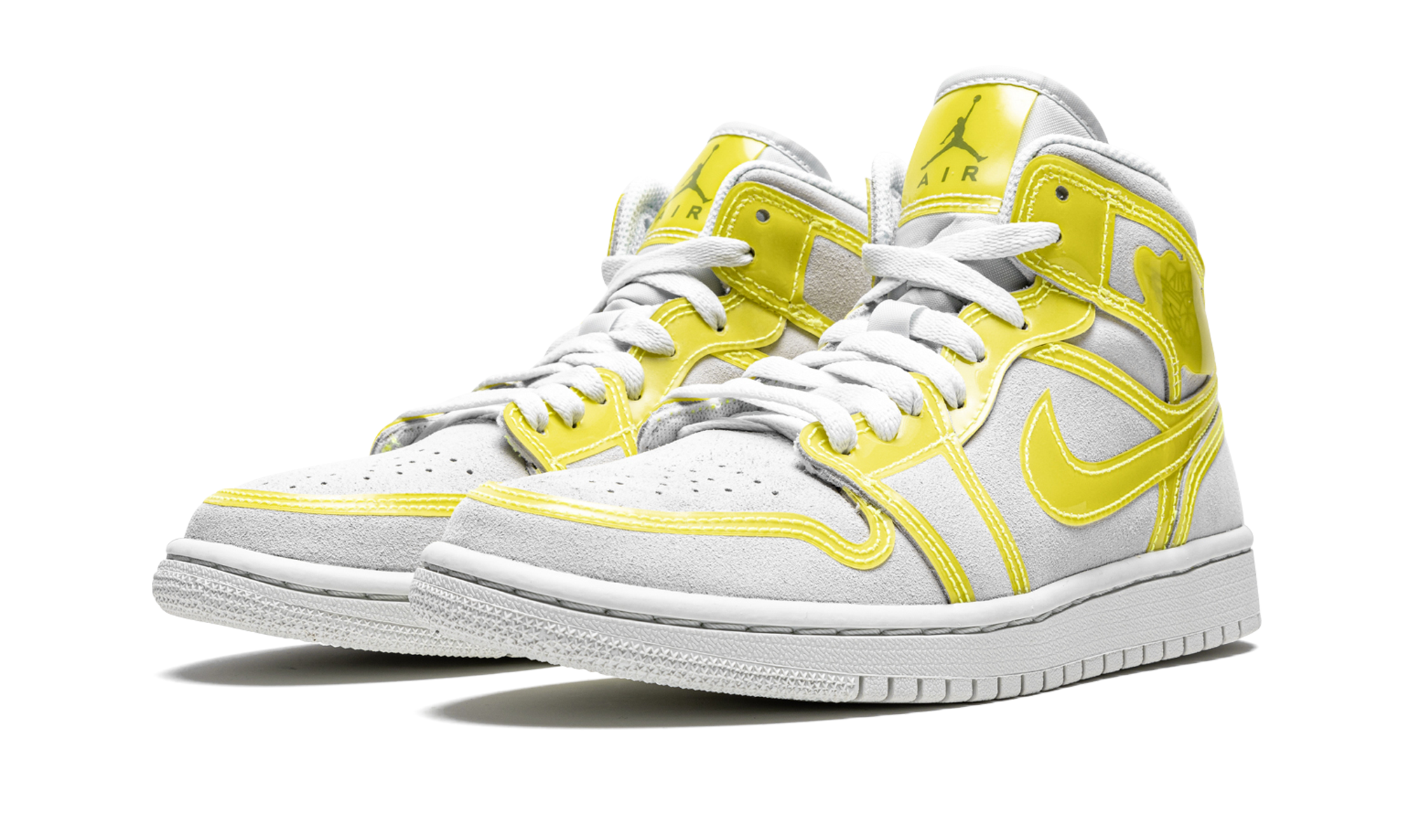 jordan 1 mid opti yellow women s+DA5552-107+diagnol left view