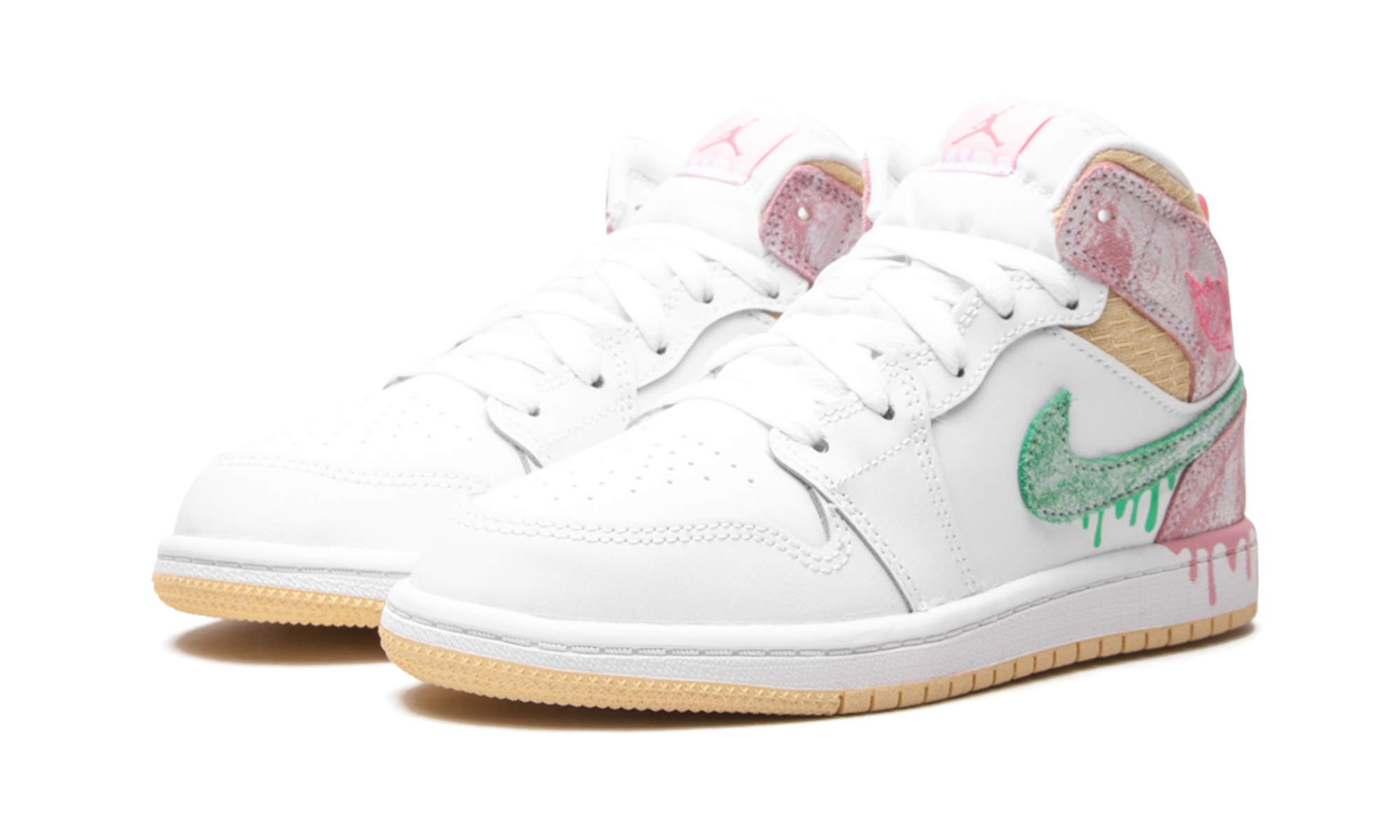 jordan 1 mid paint drip ps+DD1667-100+diagnol left view