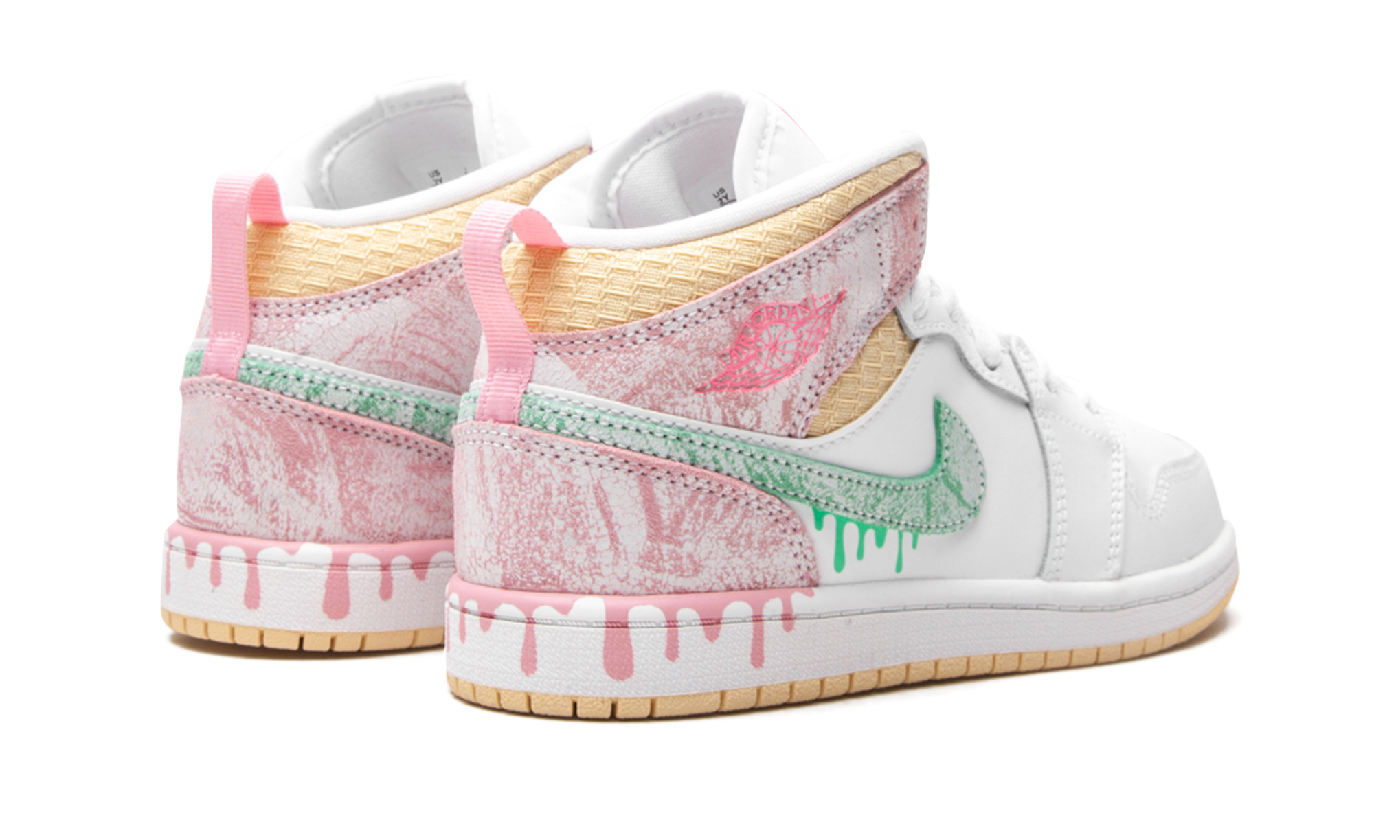 jordan 1 mid paint drip ps+DD1667-100+diagnol right behind view