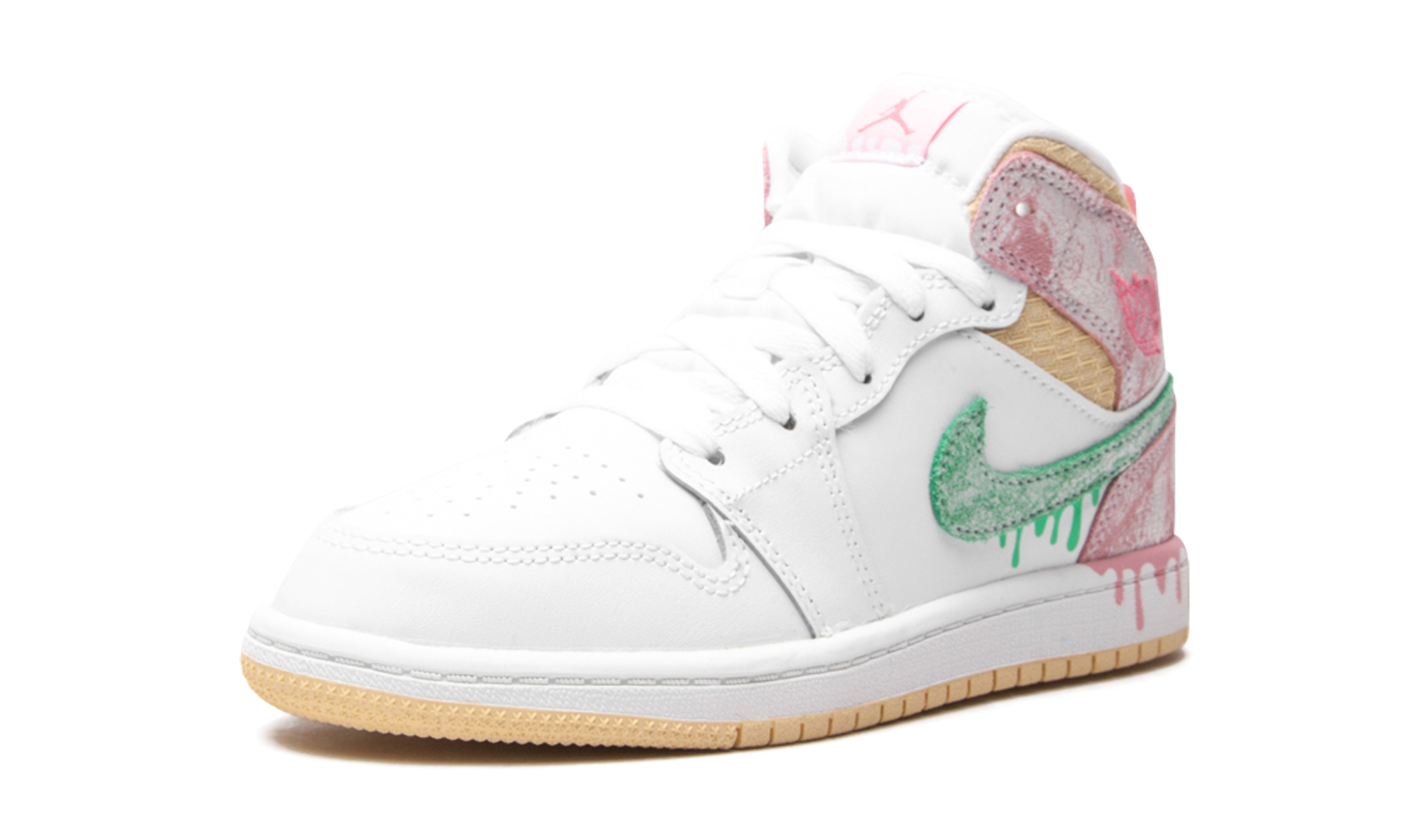 jordan 1 mid paint drip ps+DD1667-100+left diagnol single view