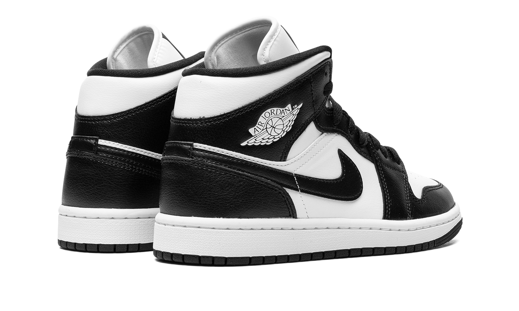 jordan 1 mid panda women s+DV0991-101+diagnol right behind view
