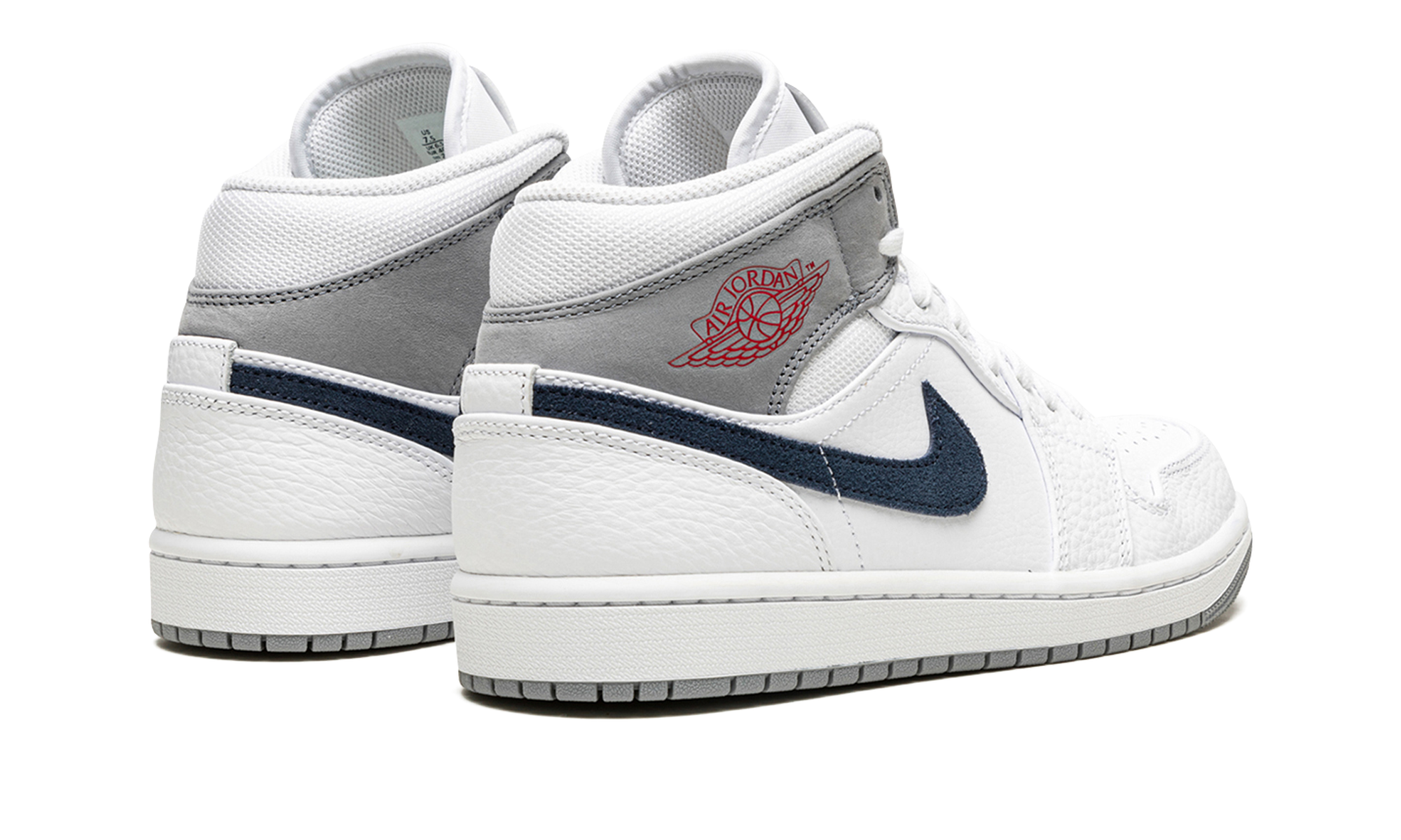 jordan 1 mid paris white+DR8038-100+diagnol right behind view