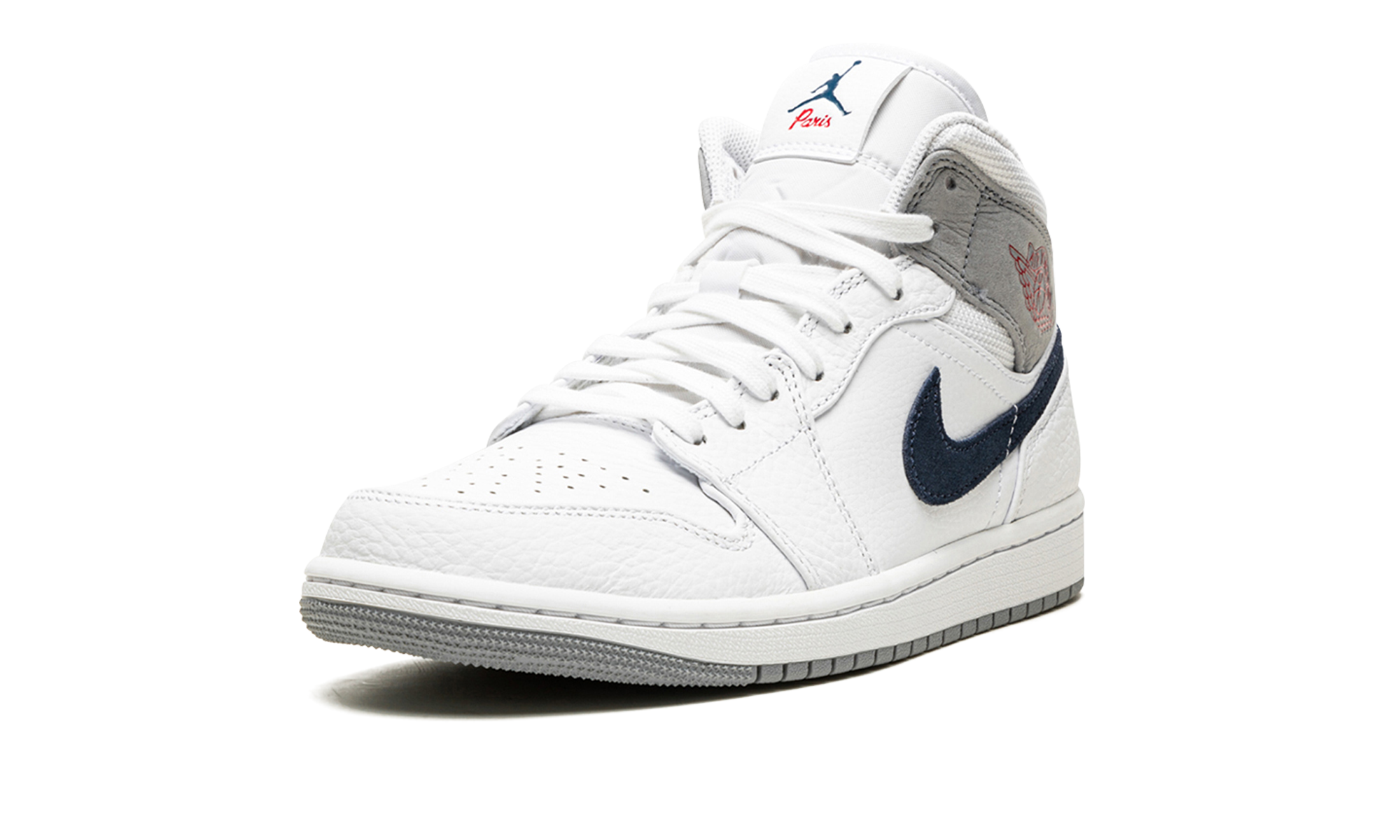 jordan 1 mid paris white+DR8038-100+left diagnol single view