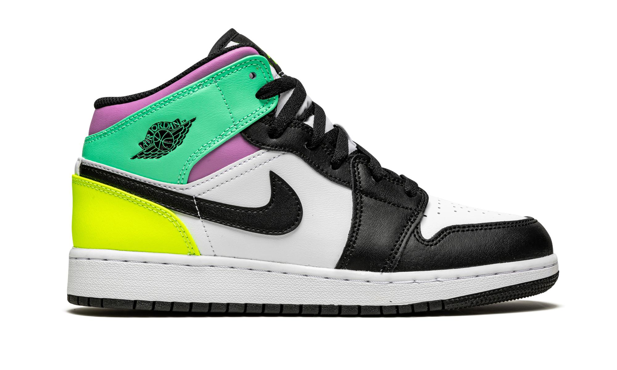 jordan 1 mid pastel black toe gs+554725-175+right view