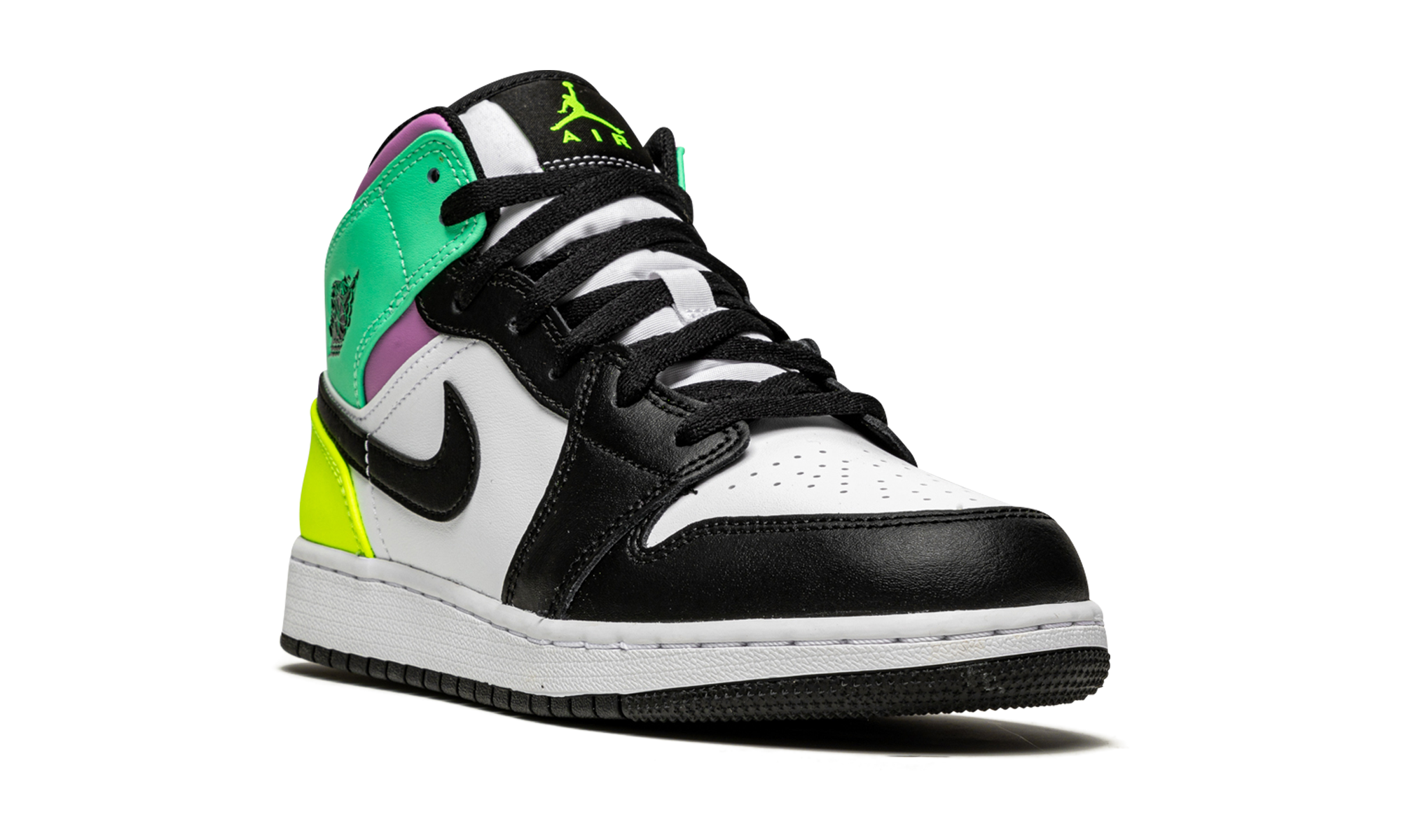 jordan 1 mid pastel black toe gs+554725-175+diagnol right view