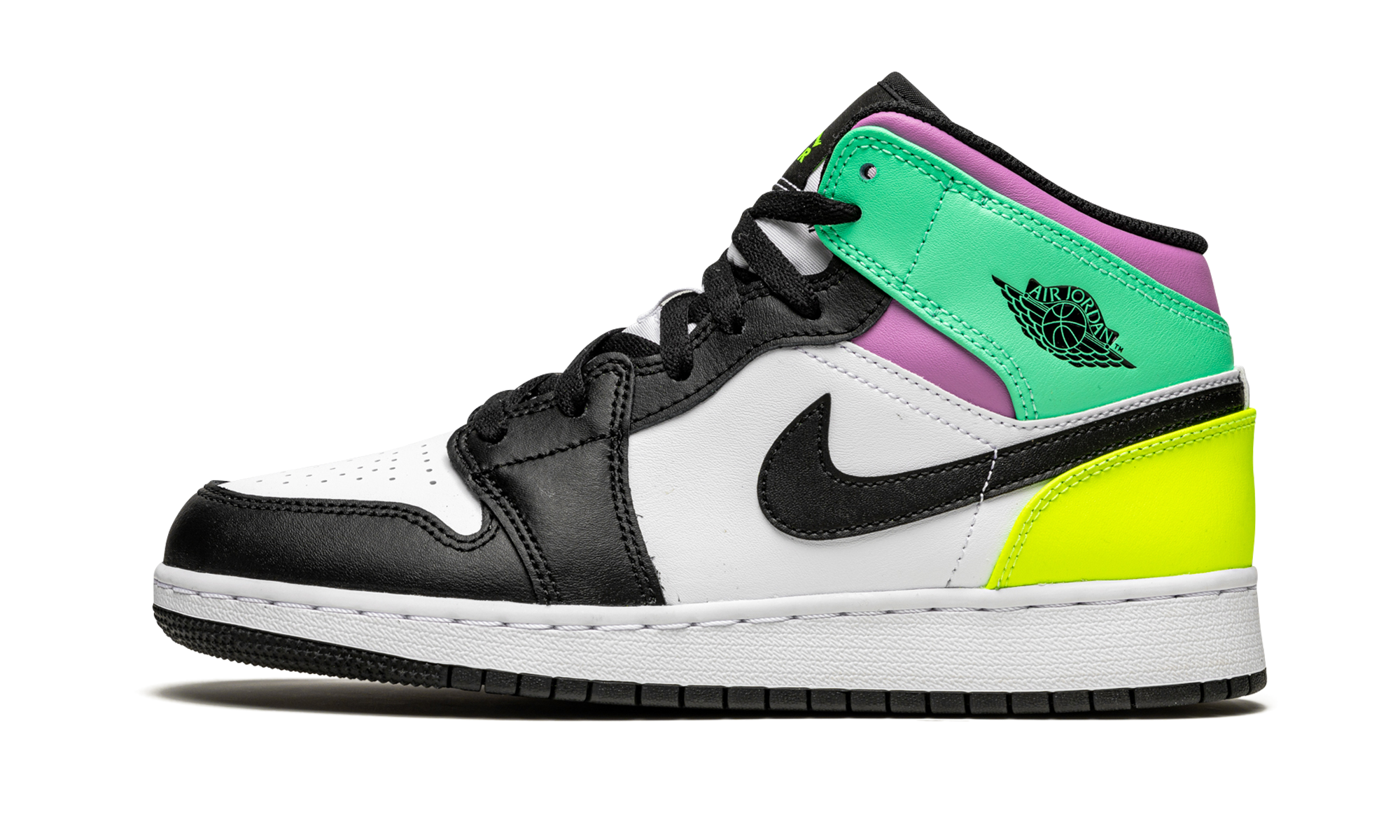 jordan 1 mid pastel black toe gs+554725-175+diagnol right view 1