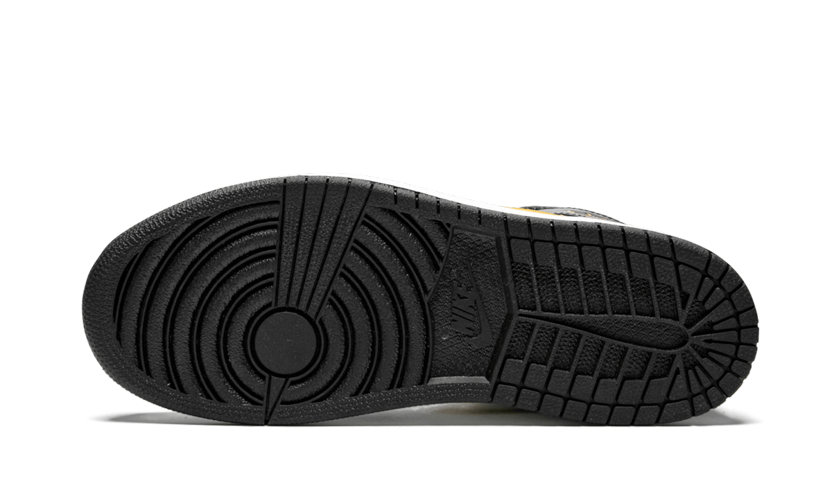 jordan 1 mid patent black white gold ps+BQ6932-007+bottom view