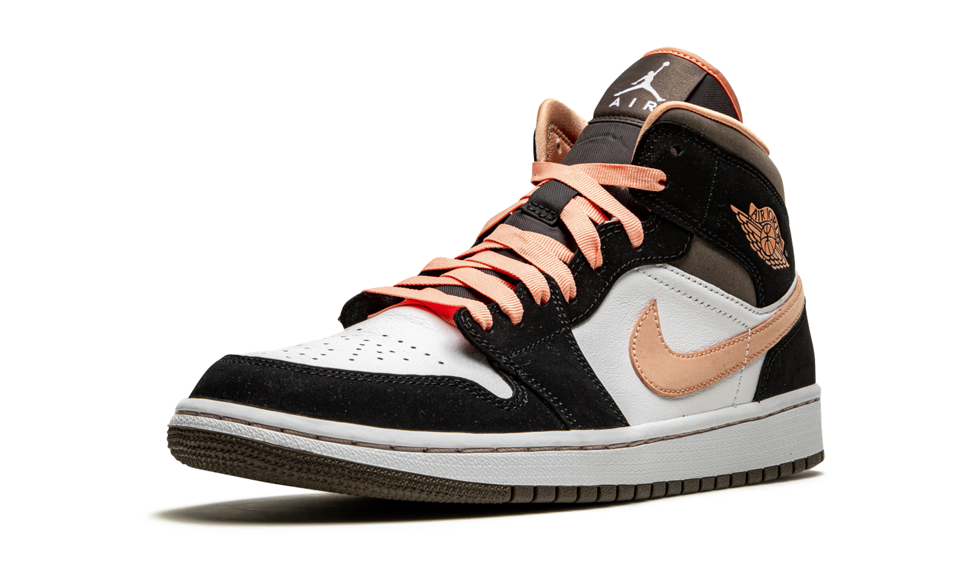 jordan 1 mid peach mocha women s+DH0210-100+left diagnol single view