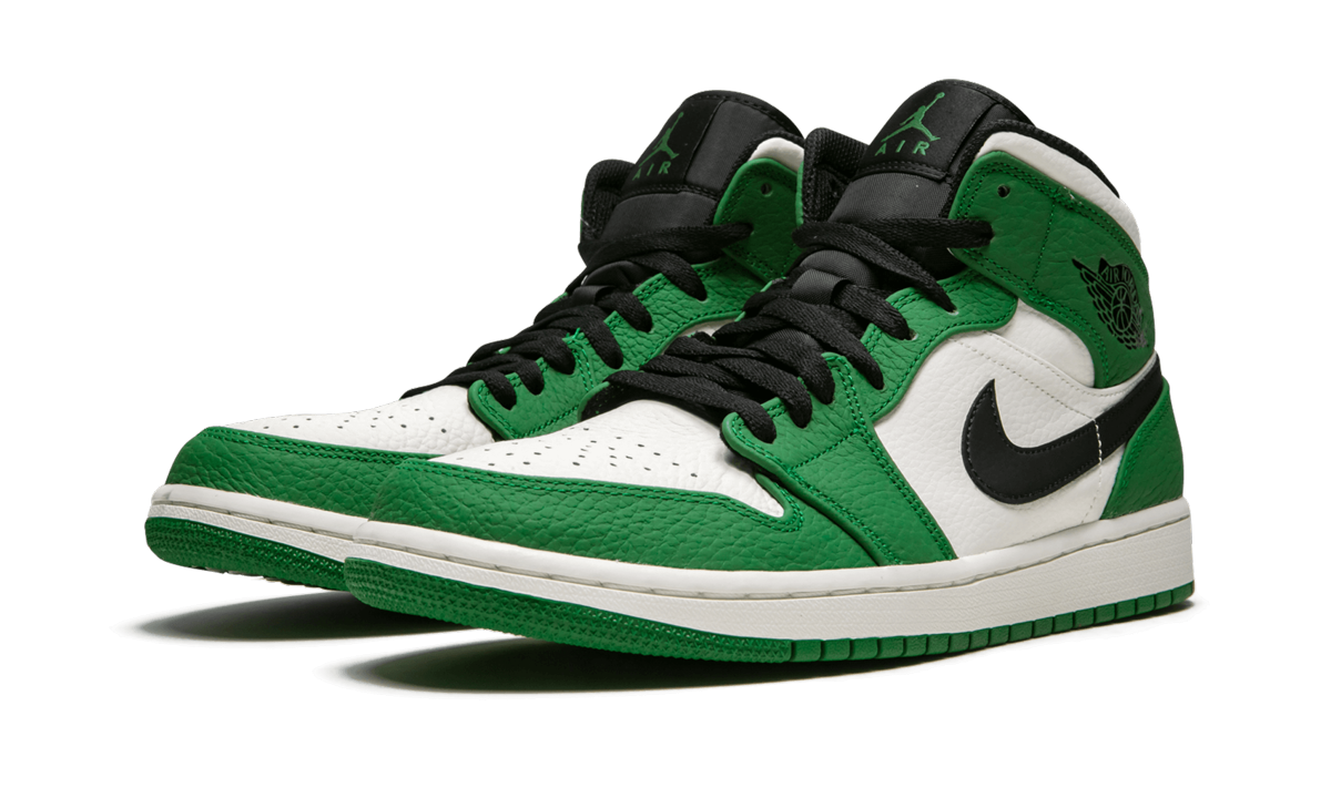 jordan 1 mid pine green+852542-301+diagnol left view