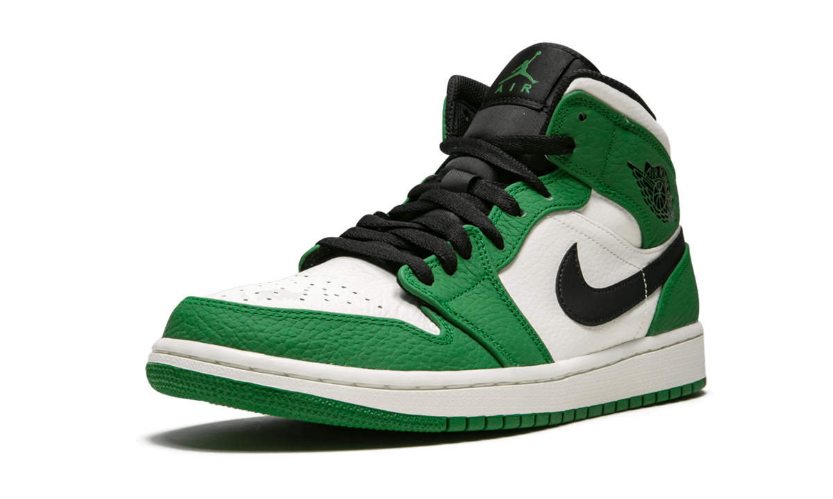jordan 1 mid pine green+852542-301+left diagnol single view