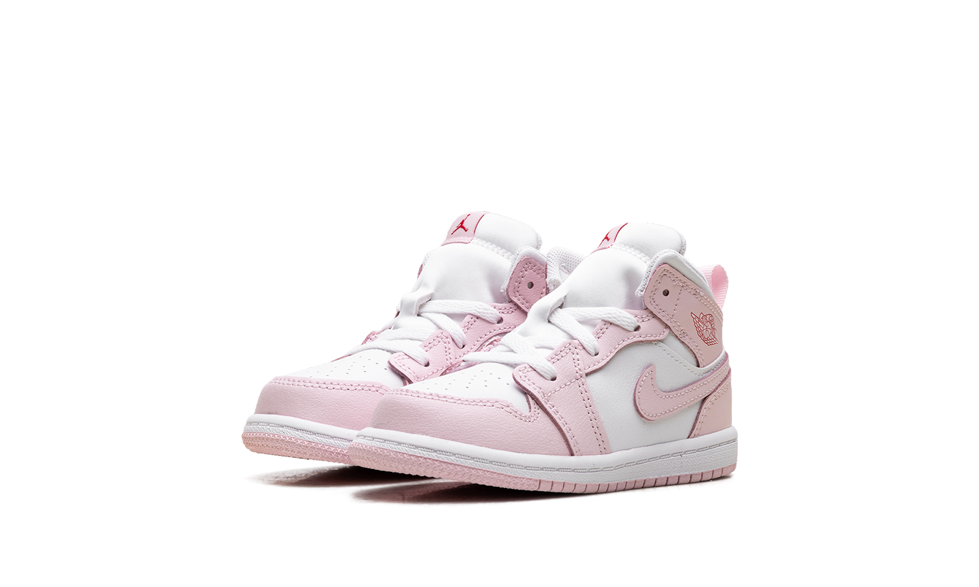 jordan 1 mid pink foam fire red td+DQ8425-608+diagnol left view