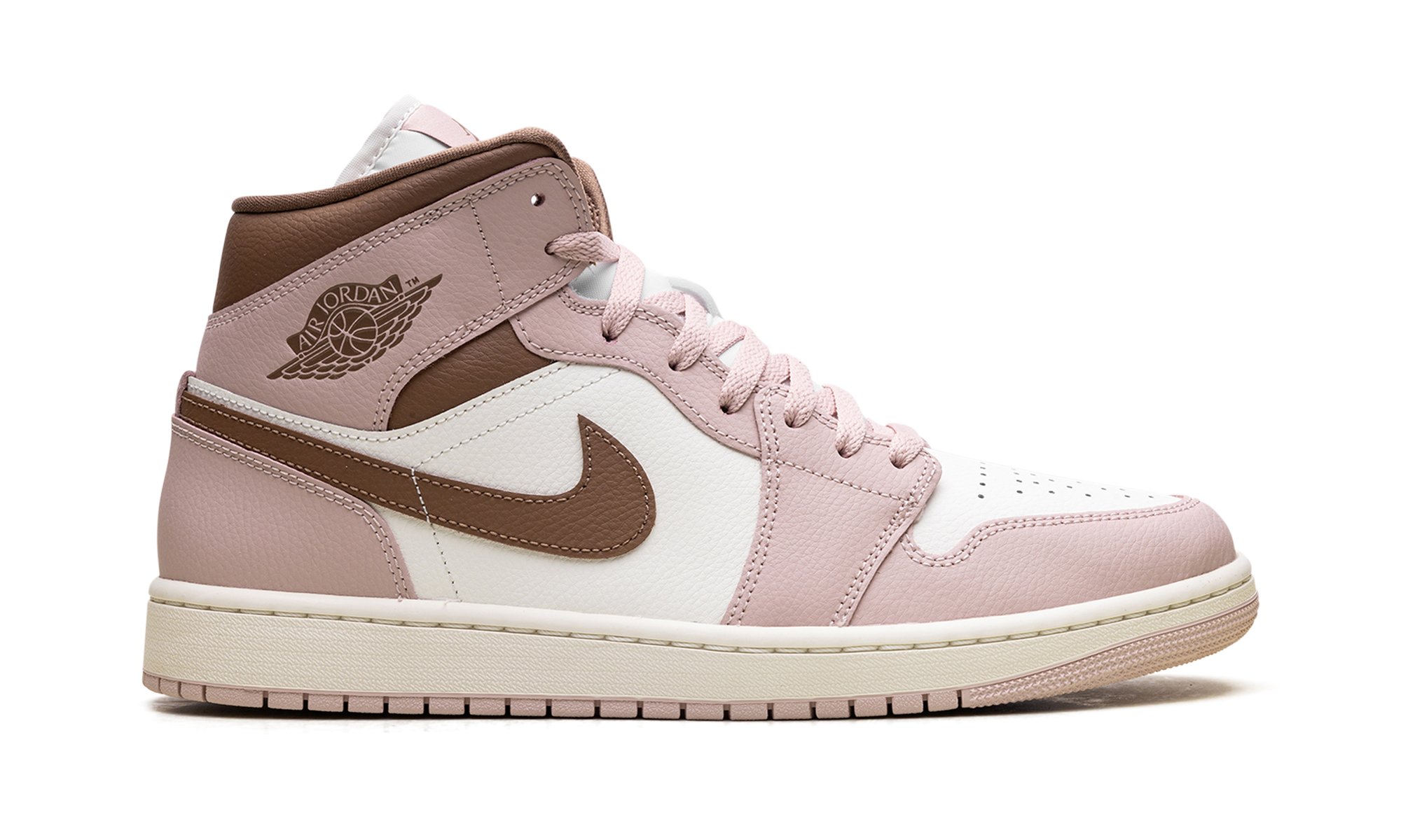 jordan 1 mid pink oxford brown women s+BQ6472-620+right view