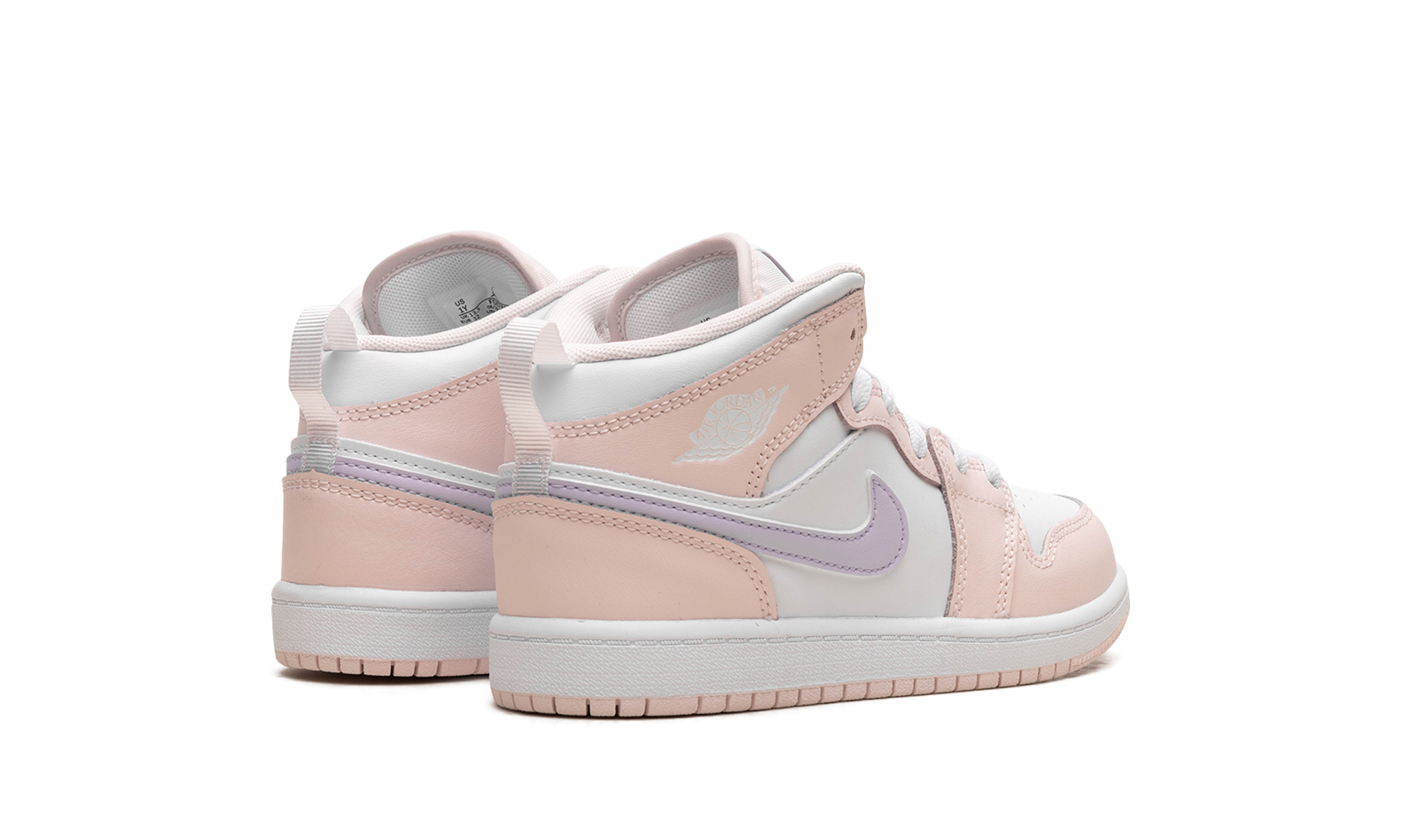 jordan 1 mid pink wash ps+FD8781-601+diagnol right behind view