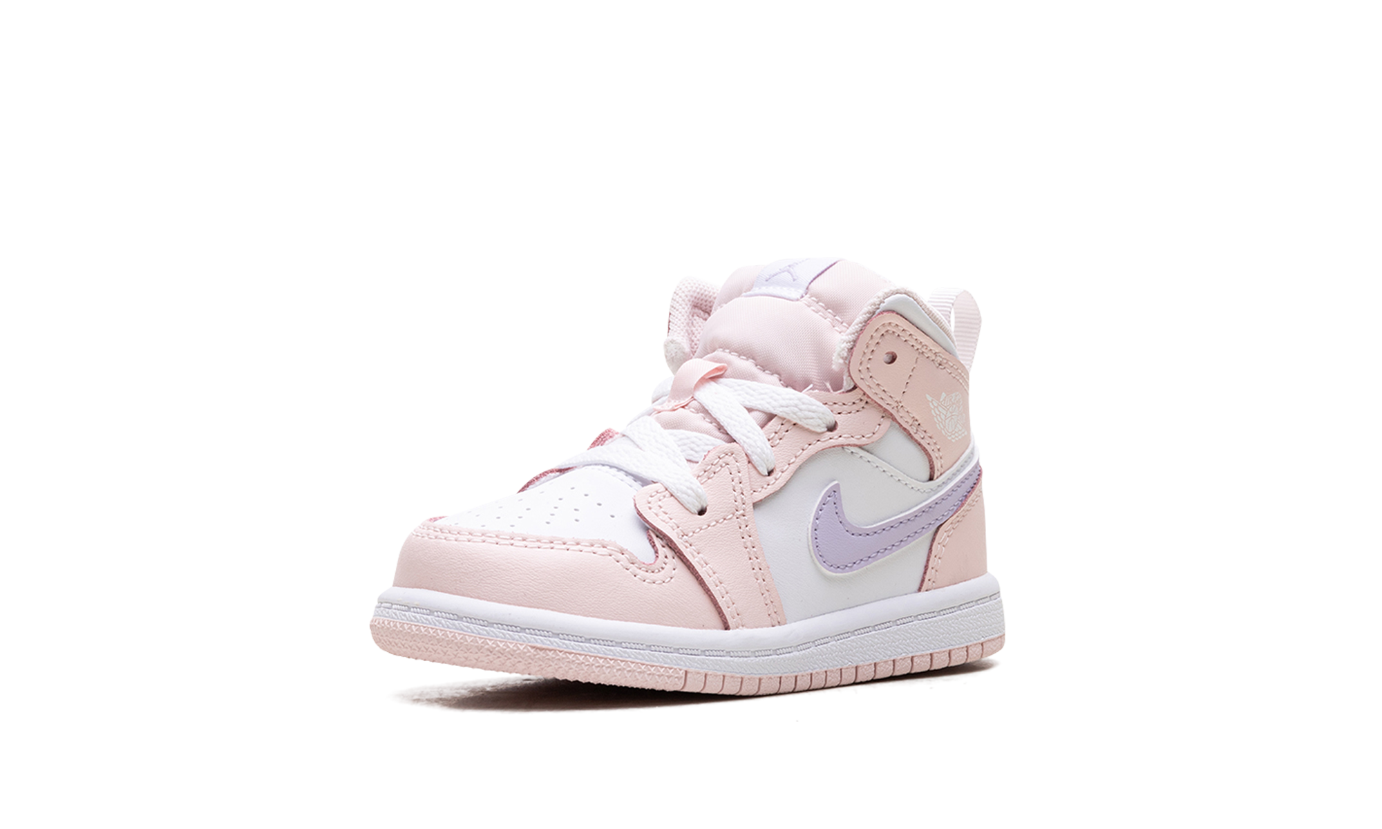 jordan 1 mid pink wash white violet frost td+FD8782-601+left diagnol single view