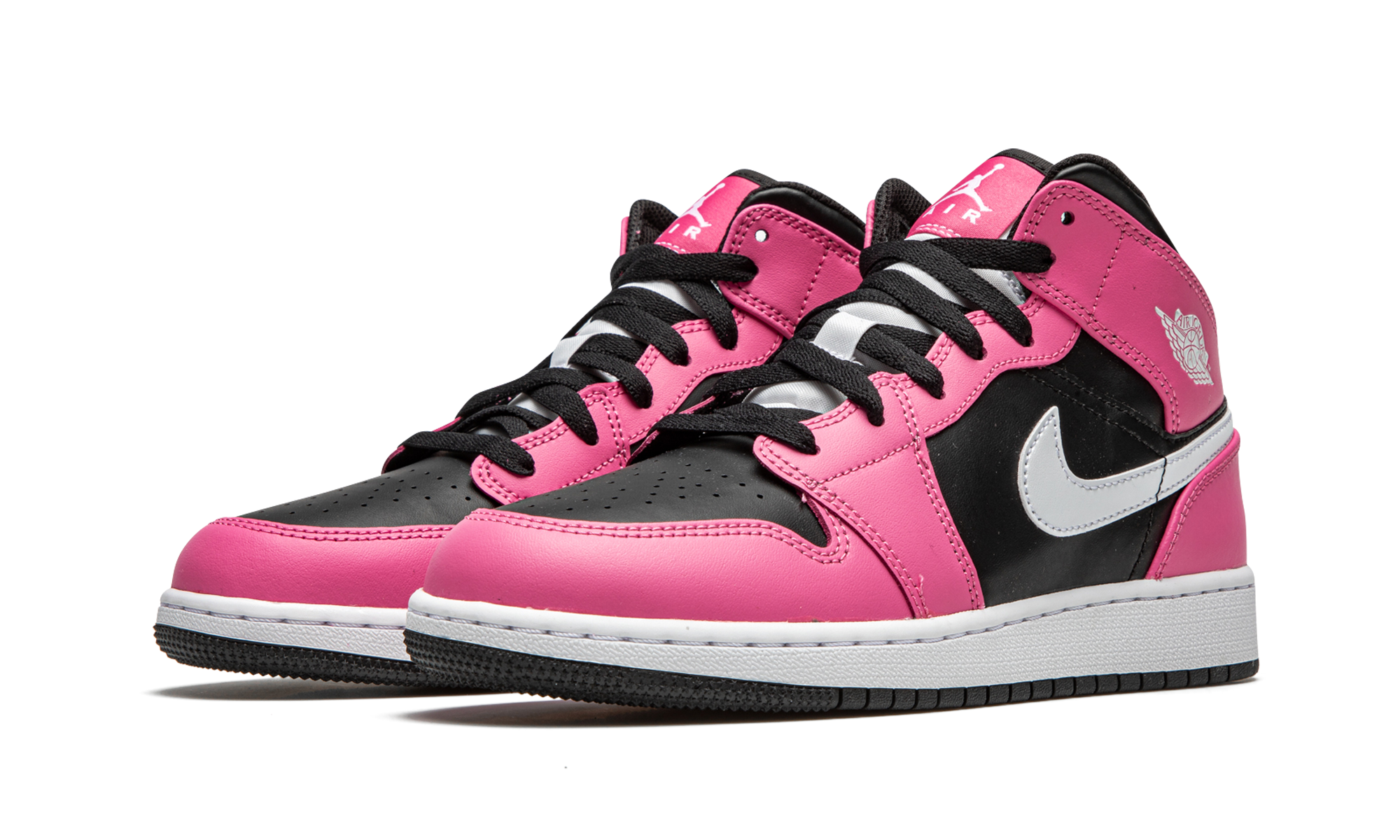 jordan 1 mid pinksicle gs+555112-002+diagnol left view
