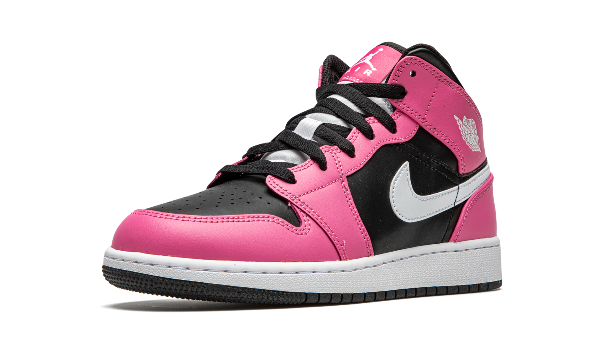 jordan 1 mid pinksicle gs+555112-002+left diagnol single view