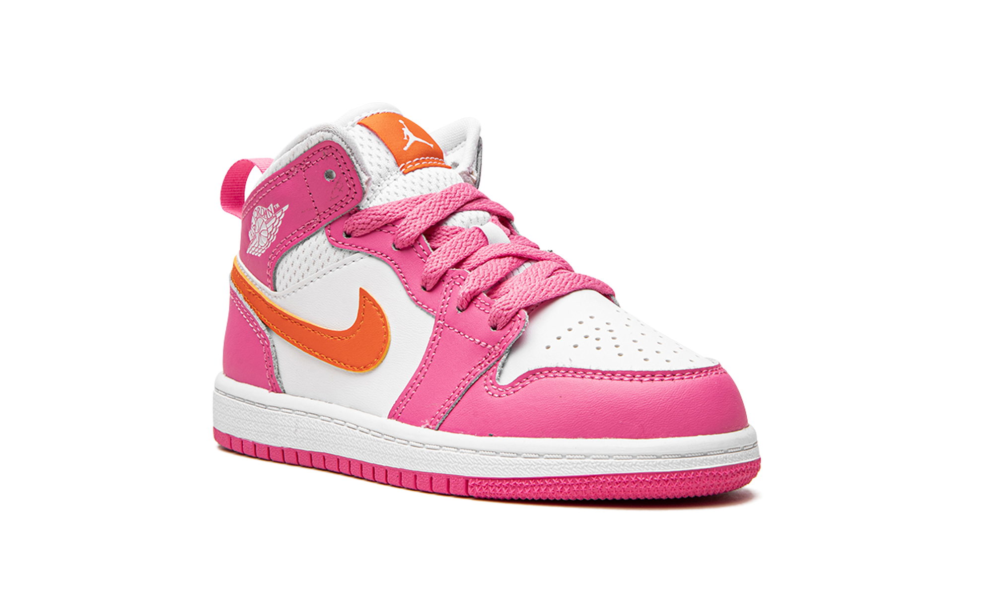 jordan 1 mid pinksicle safety orange ps+DX3238-681+diagnol right view
