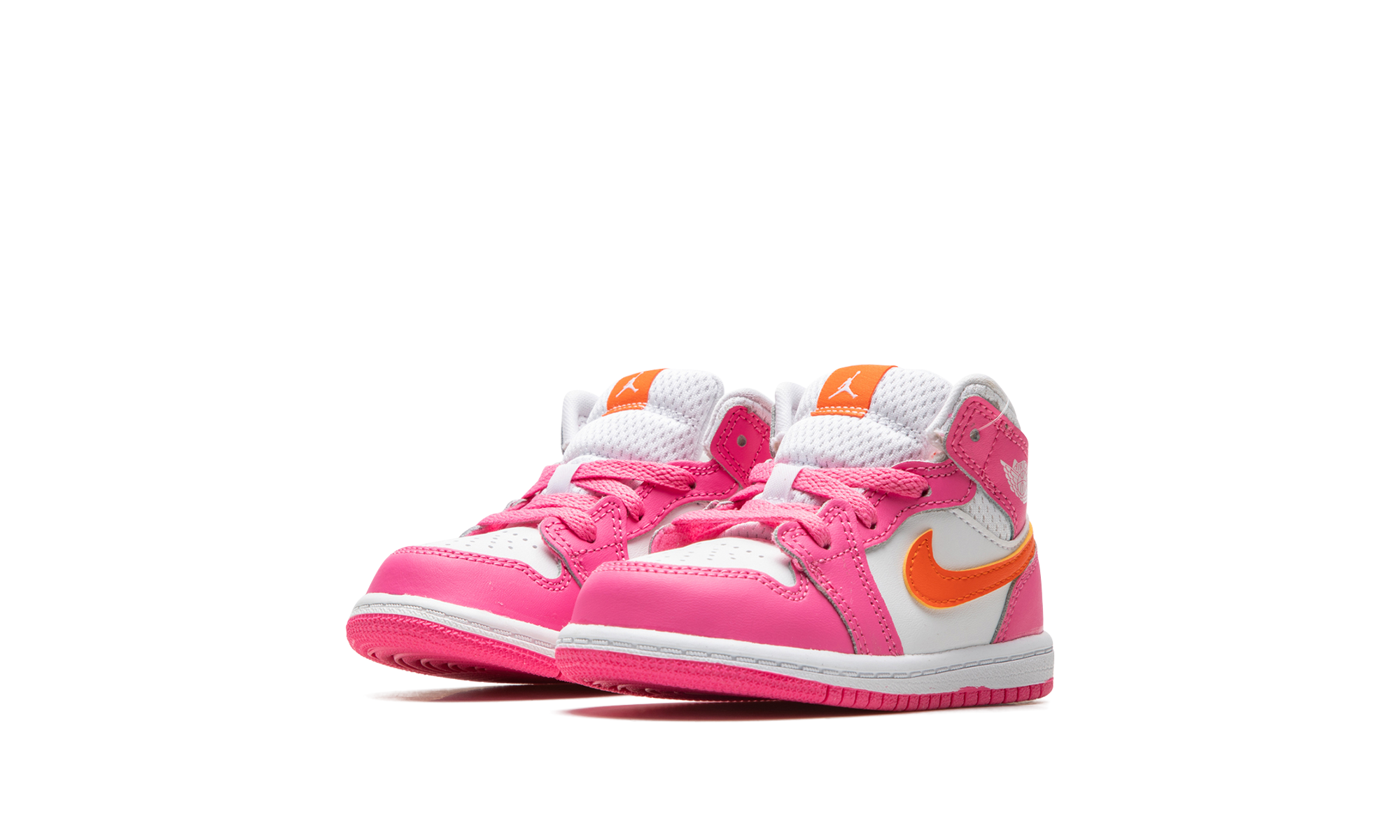 jordan 1 mid pinksicle safety orange td+DX3239-681+diagnol left view