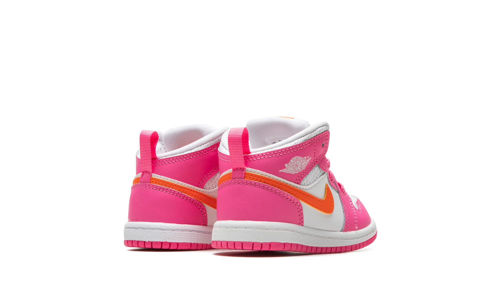 jordan 1 mid pinksicle safety orange td+DX3239-681+diagnol right behind view