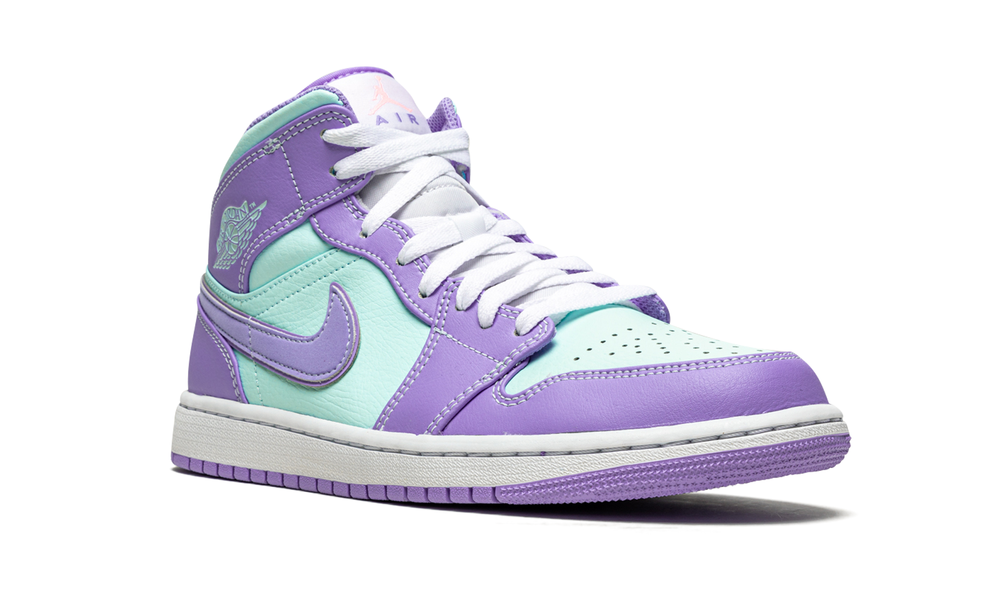 jordan 1 mid purple aqua+554724-500+diagnol right view